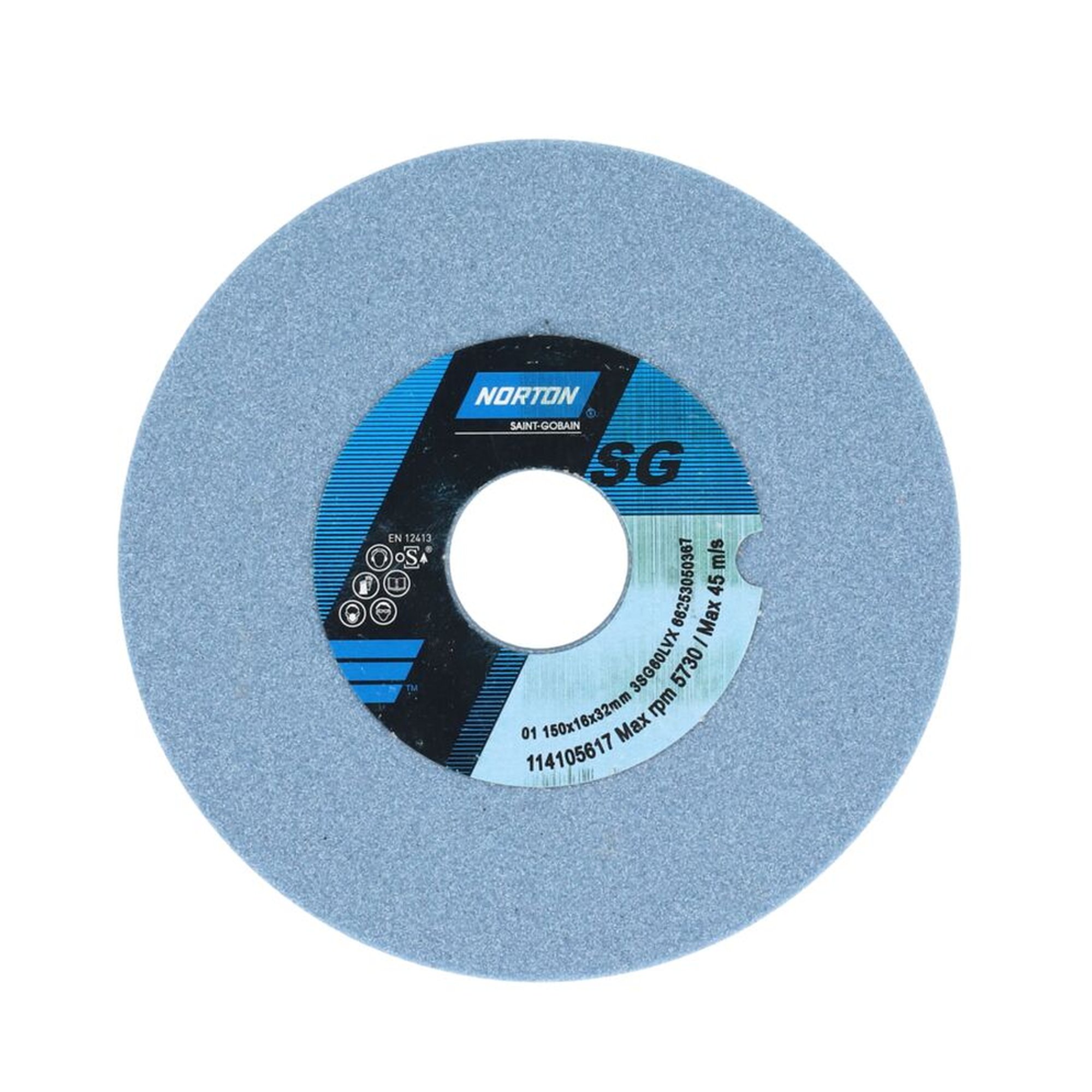 Disque abrasif Norton droit 150x16x32 3SG 60 LVX pour un meulage précis