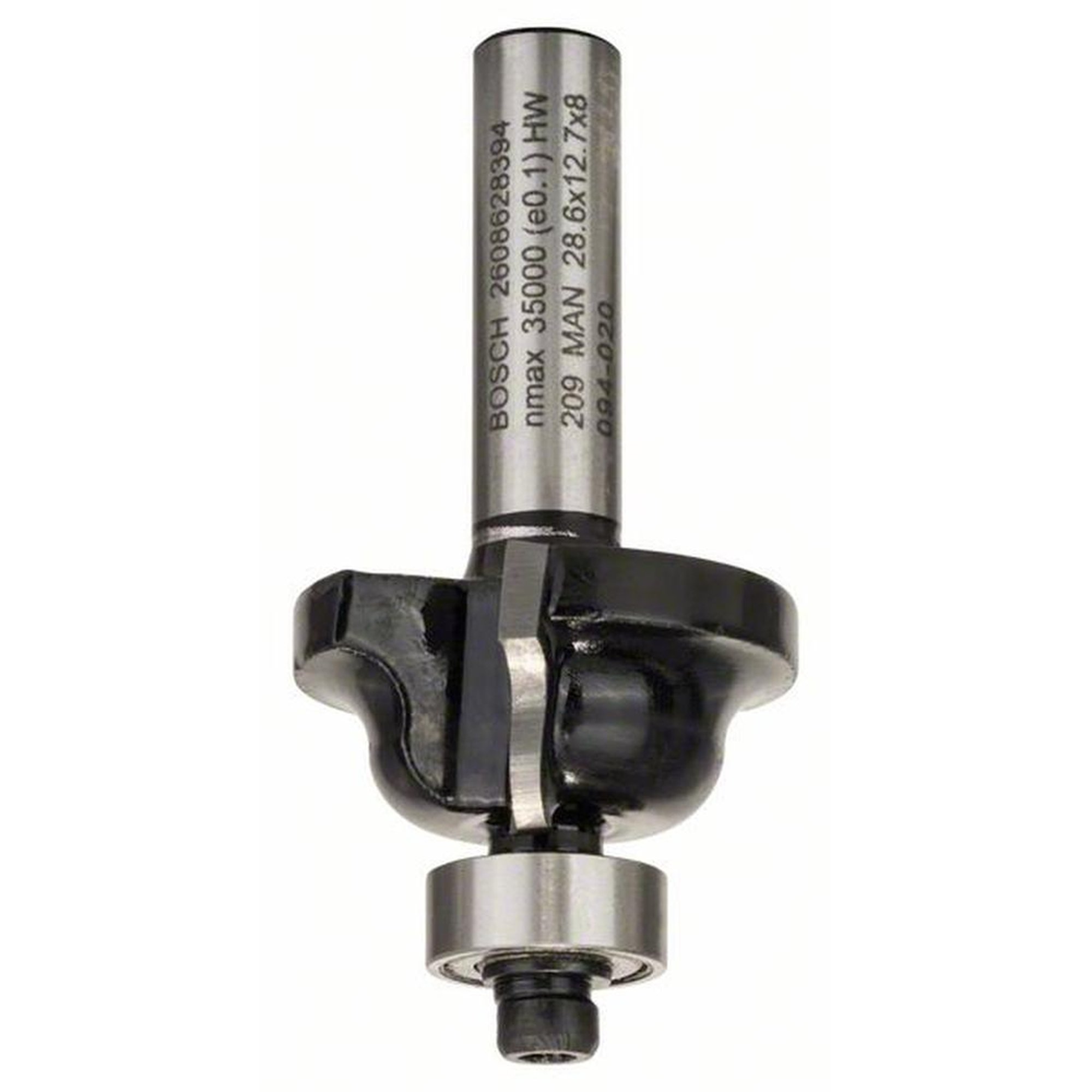 BOSCH Fraise à profil B pour bois, 8 mm, R1 4 mm, Ø 28,6, B 8 mm, L 14,4 mm