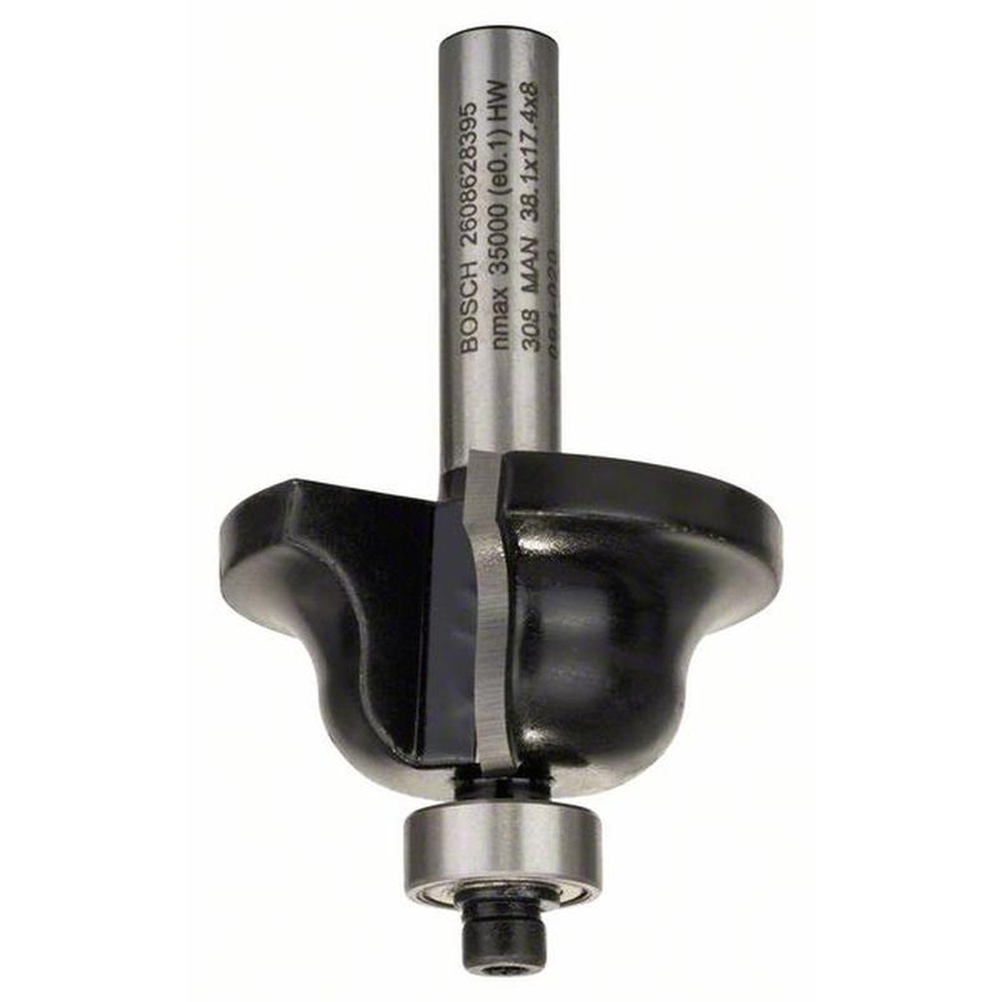 BOSCH fraise à profil de bord B pour bois, 8 mm, R1 6,3 mm, Ø 38,1, B 12,7 mm, L 17,1 mm