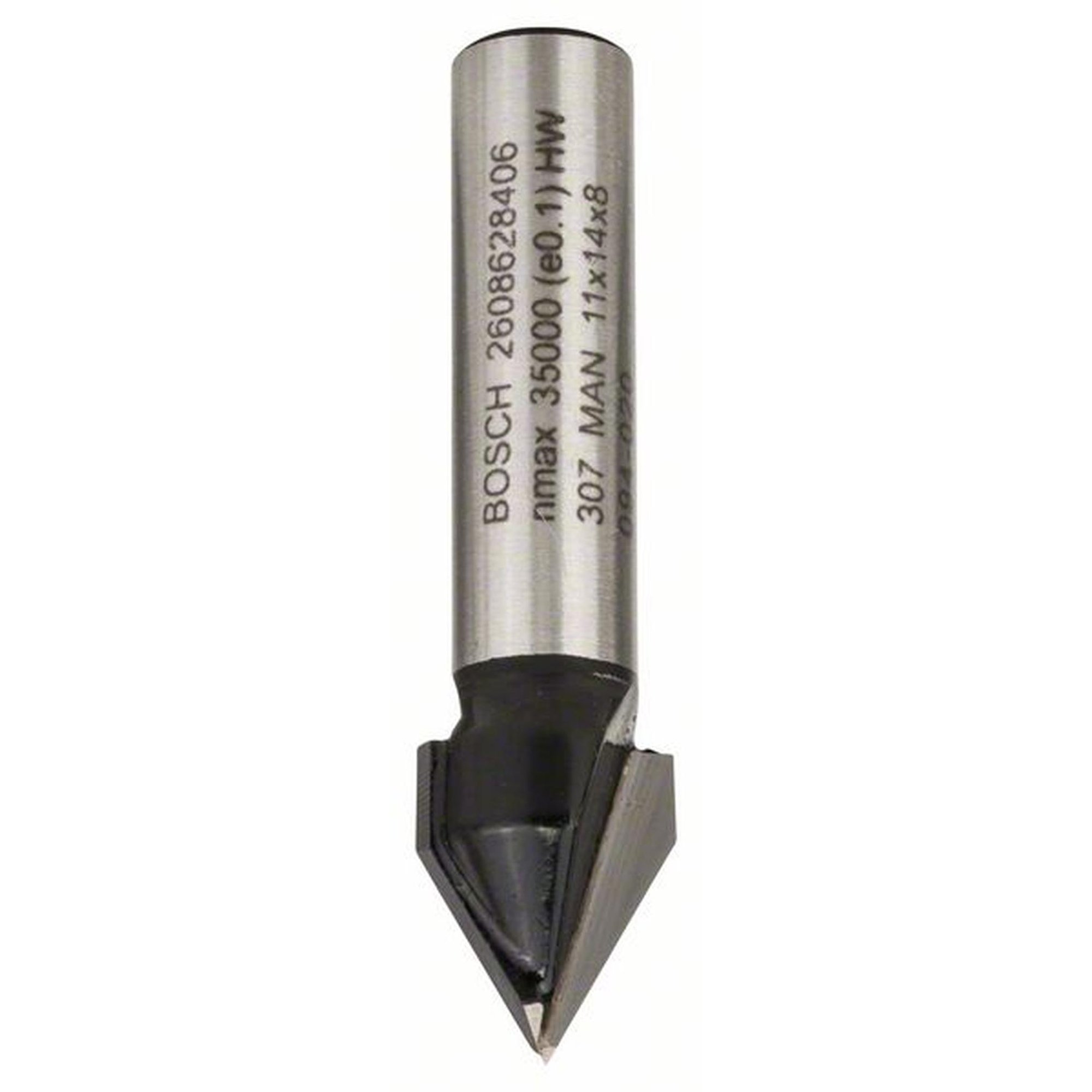 BOSCH fraise en V pour bois, 8 mm, Ø 11 mm, L 13,7 mm, G 45 mm, 60°