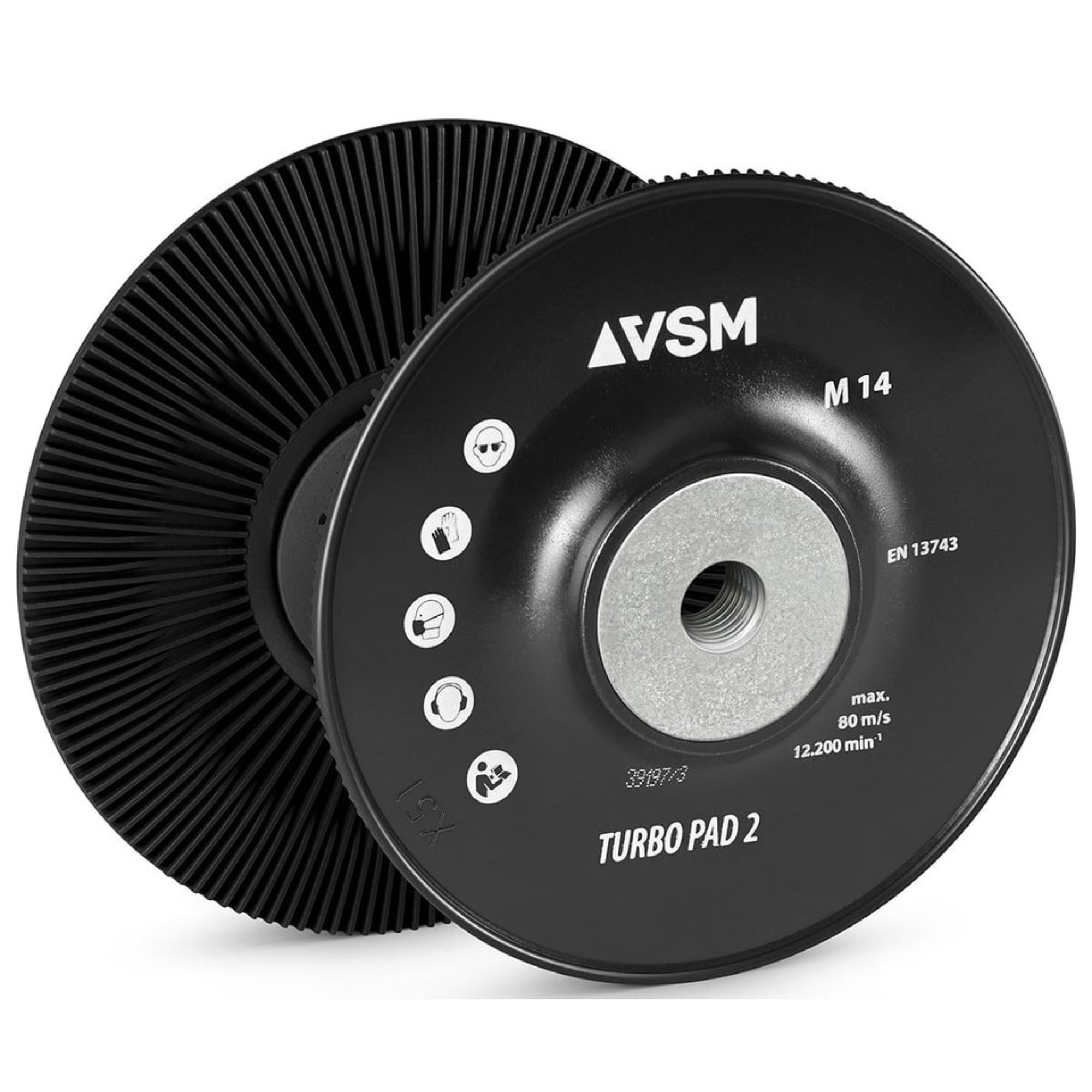 VSM Turbo Pad 2 plateau support, dur, avec ailettes de refroidissement, bombé Ø 180 mm