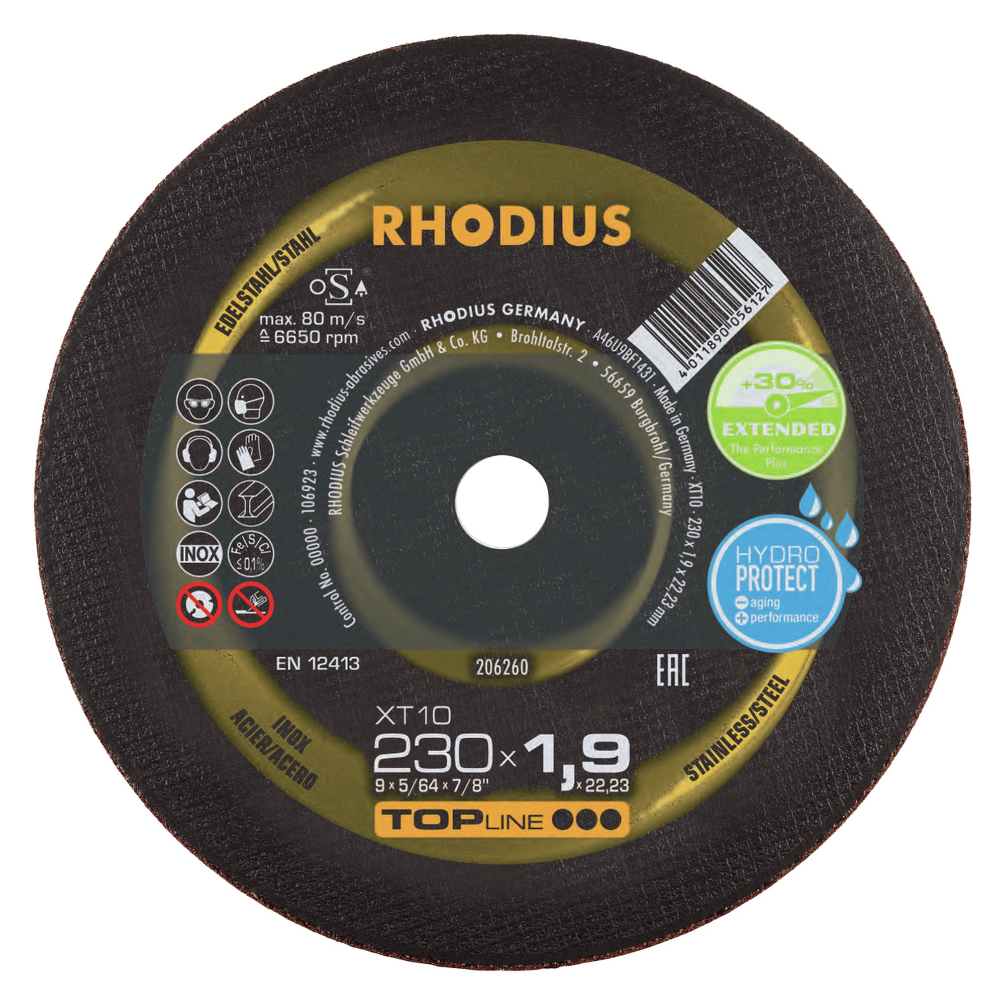 RHODIUS disque de séparation extra-fin XT10 Ø 230 mm