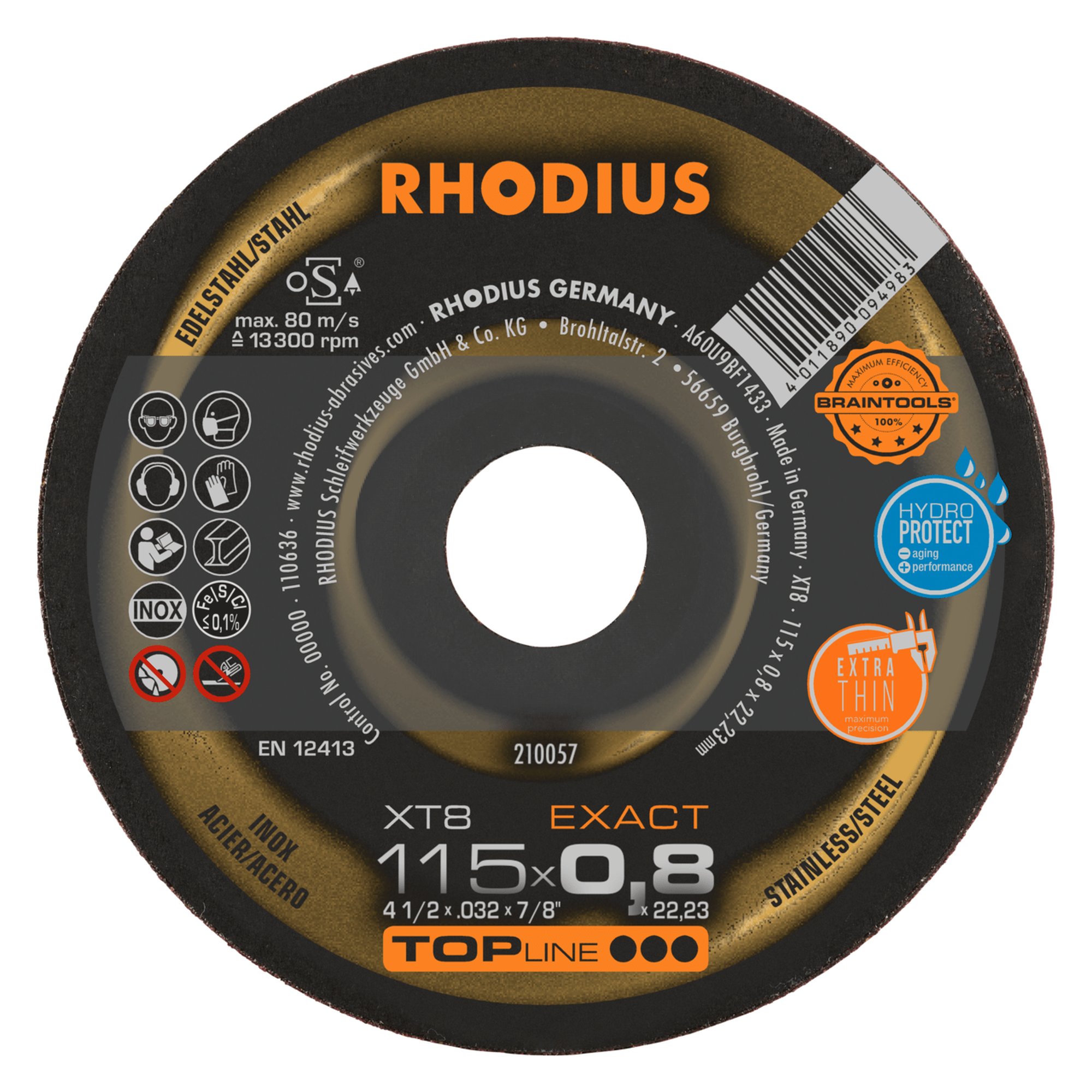 Disque de séparation extra fin RHODIUS XT8 EXACT Ø 115 mm