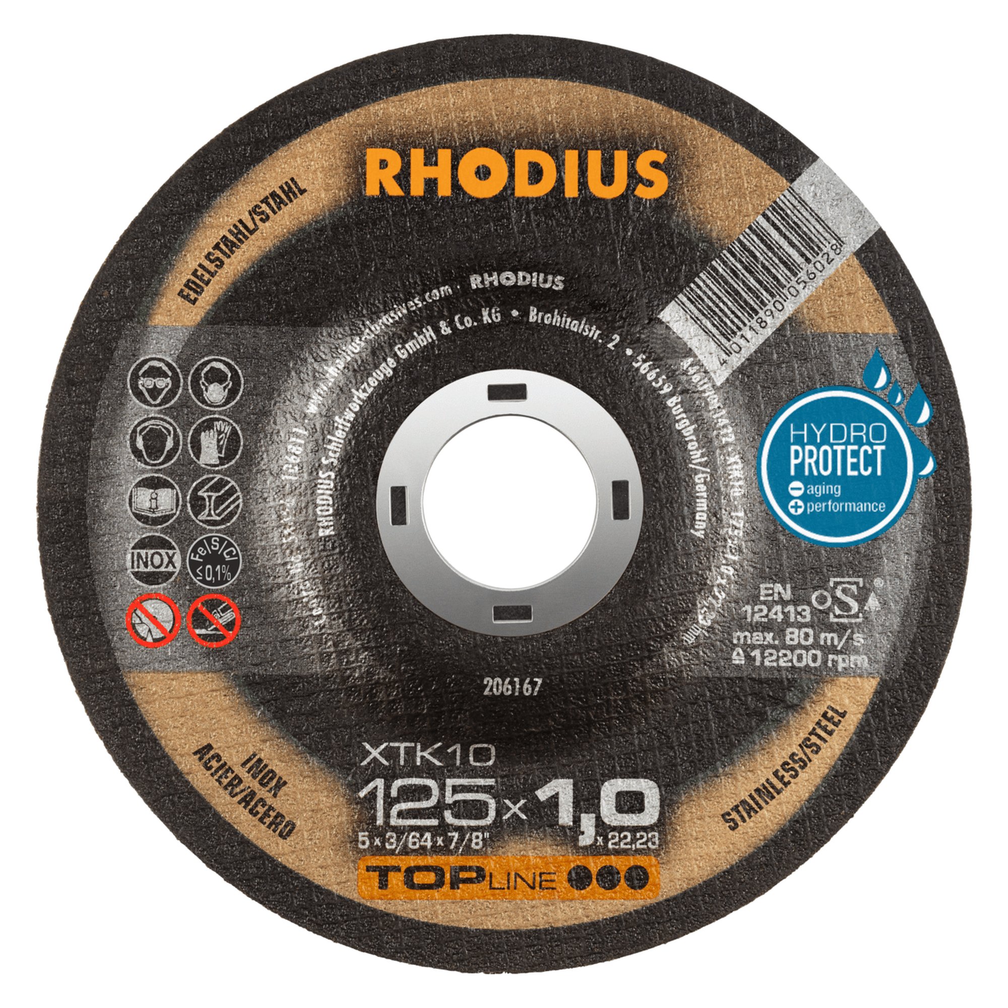 Disque de séparation RHODIUS extra fin XTK10 Ø 125 mm