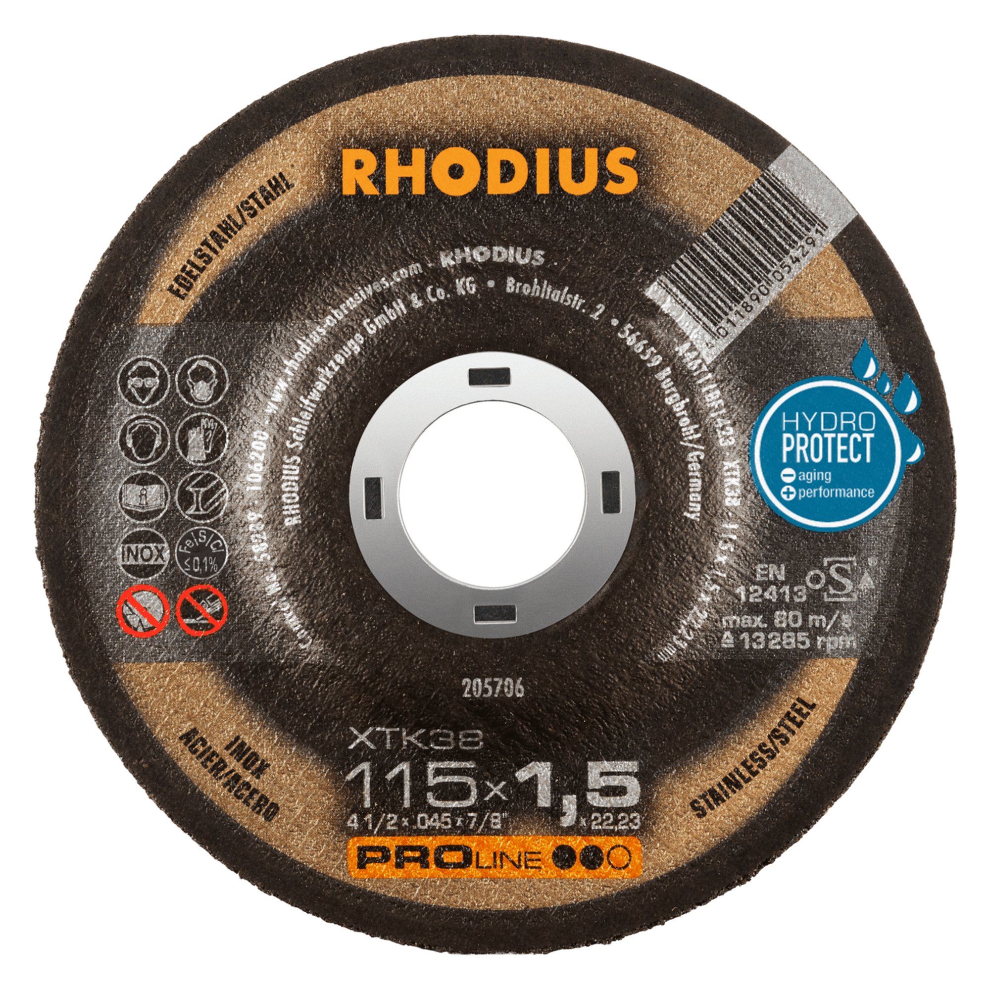 Disque de découpe extra fin RHODIUS XTK38 Ø 115 mm