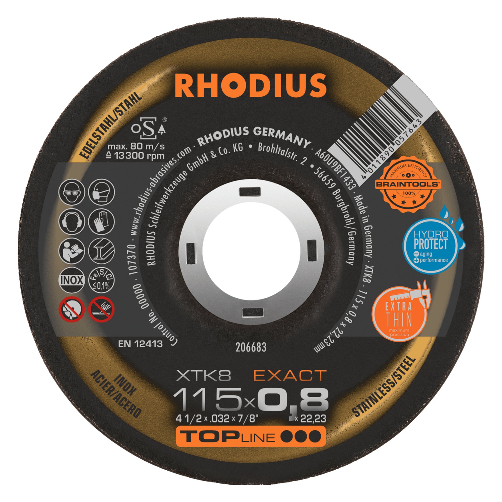 RHODIUS disque de découpe extra fin XTK8 EXACT Ø 115 mm