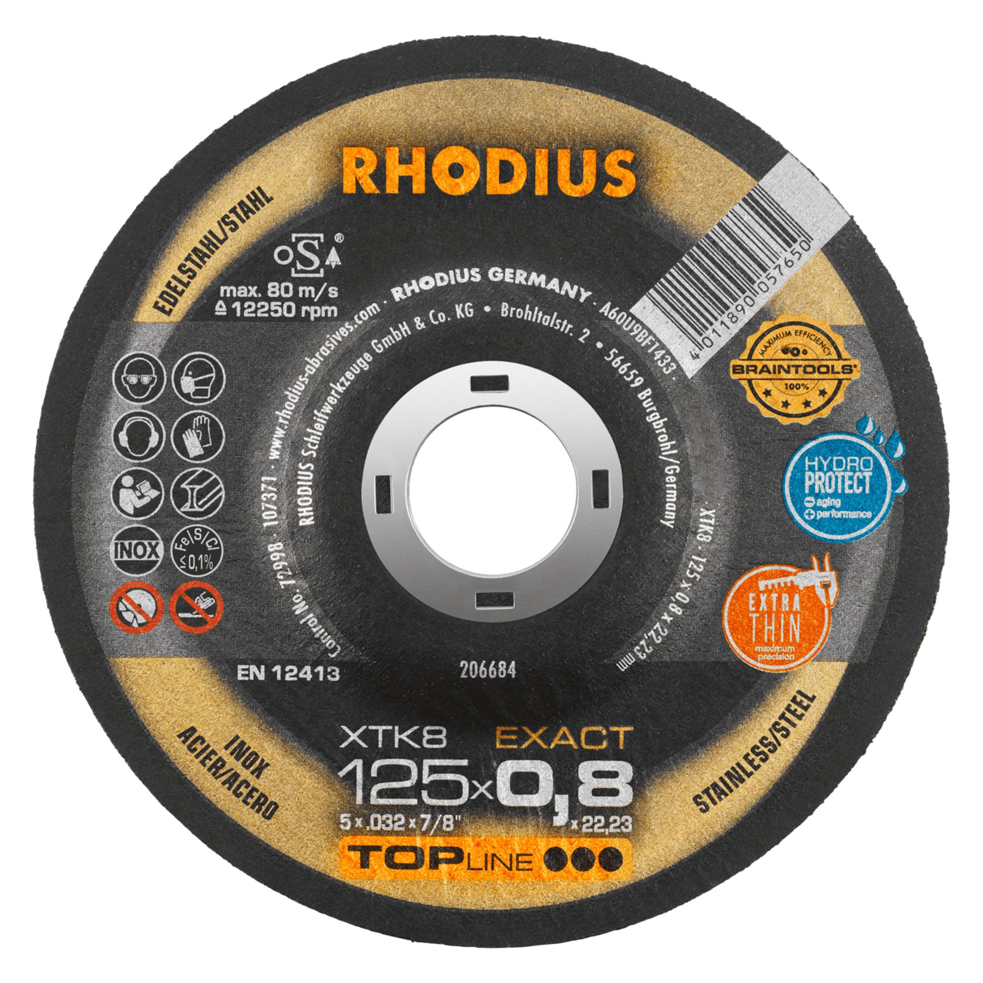 RHODIUS disque à tronçonner extra fin XTK8 EXACT Ø 125 mm