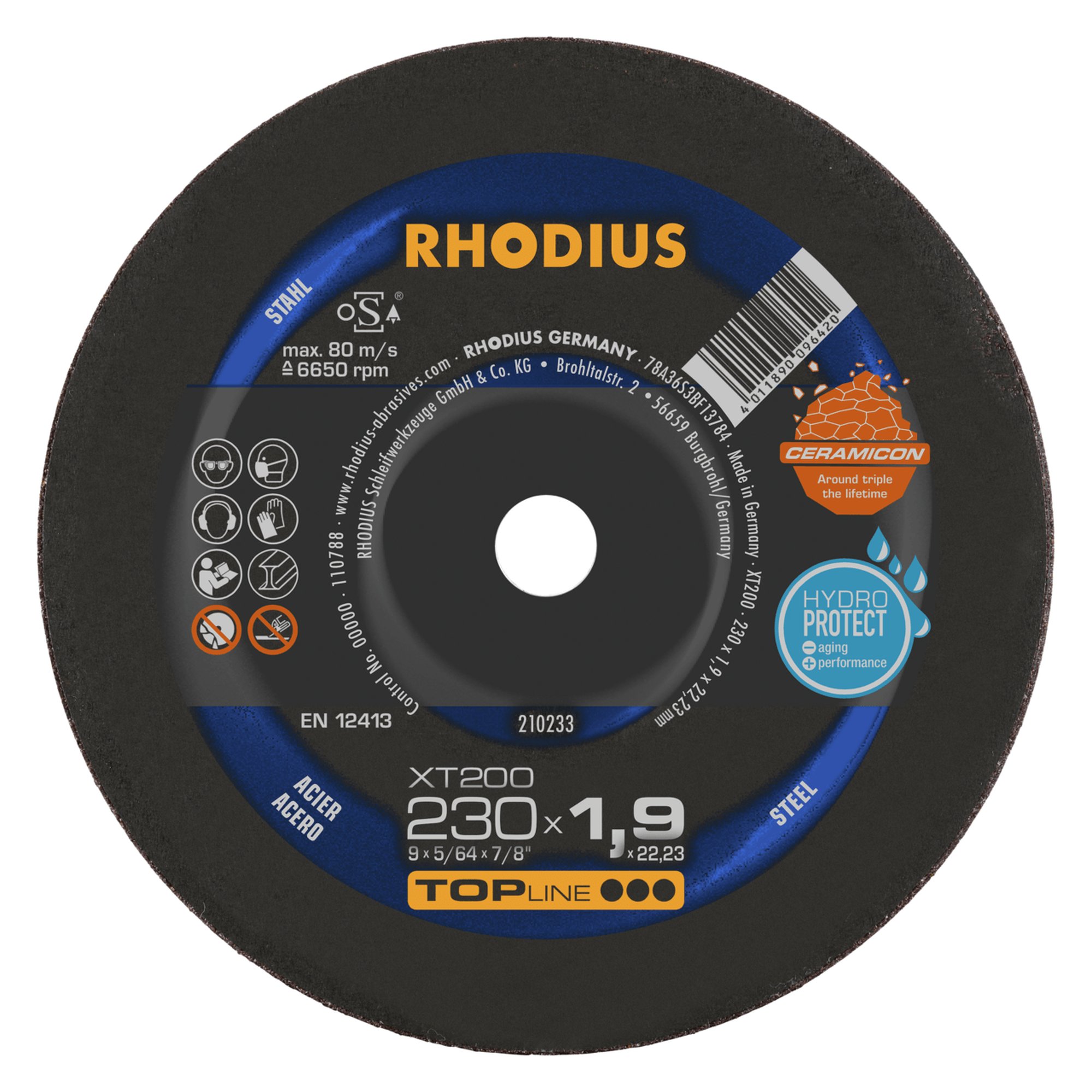 Disque de séparation extra fin RHODIUS XT200 EXTENDED Ø 230 mm