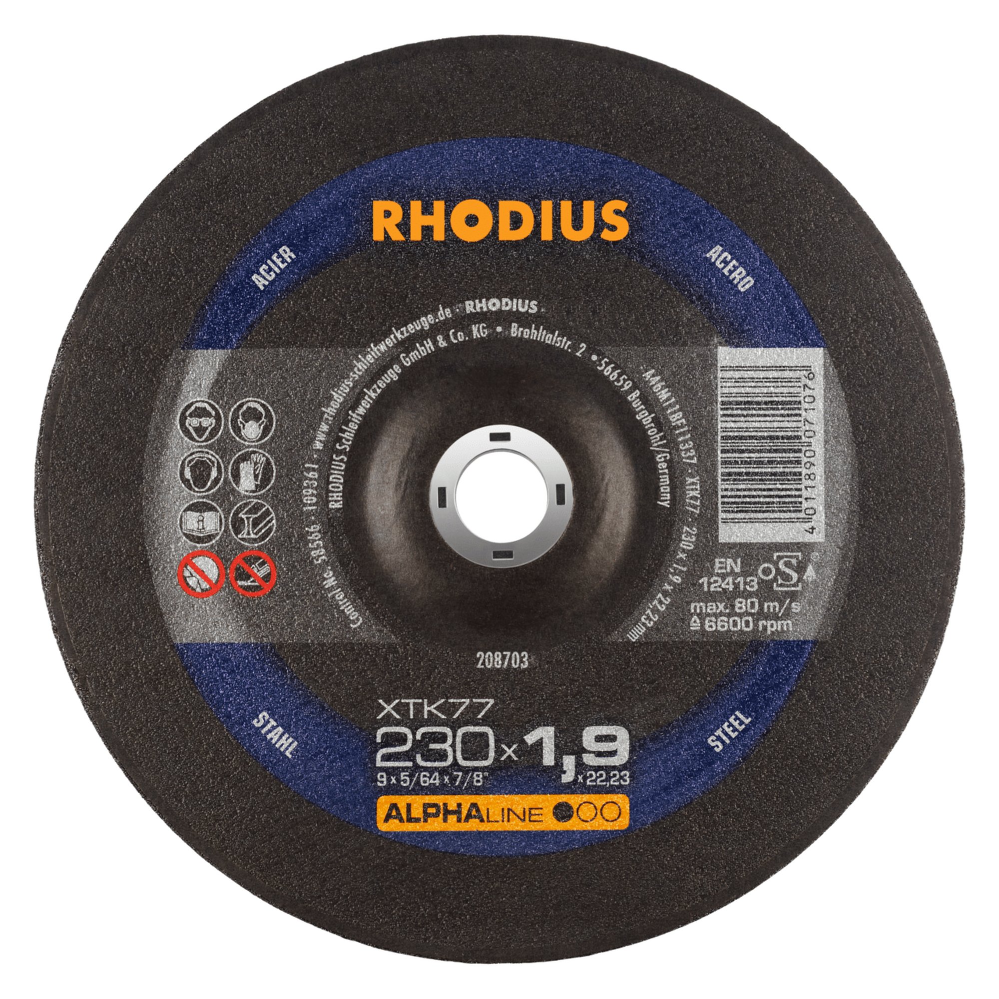 Disque de séparation extra fin RHODIUS XTK77 Ø 230 mm