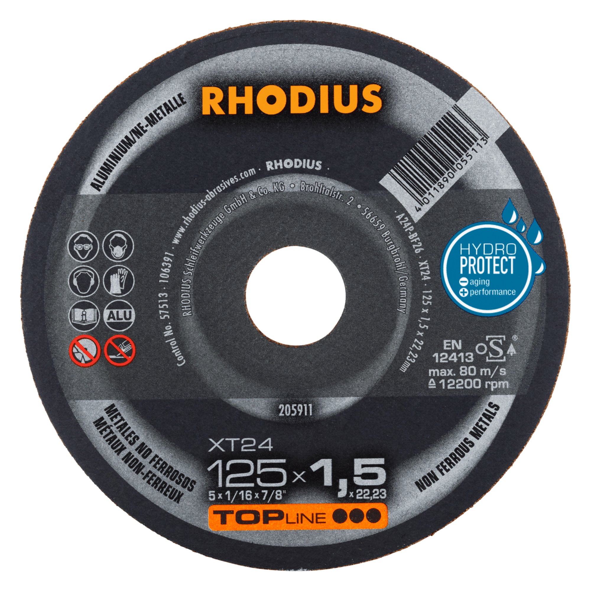Disque de découpe extra fin RHODIUS XT24 Ø 125 mm
