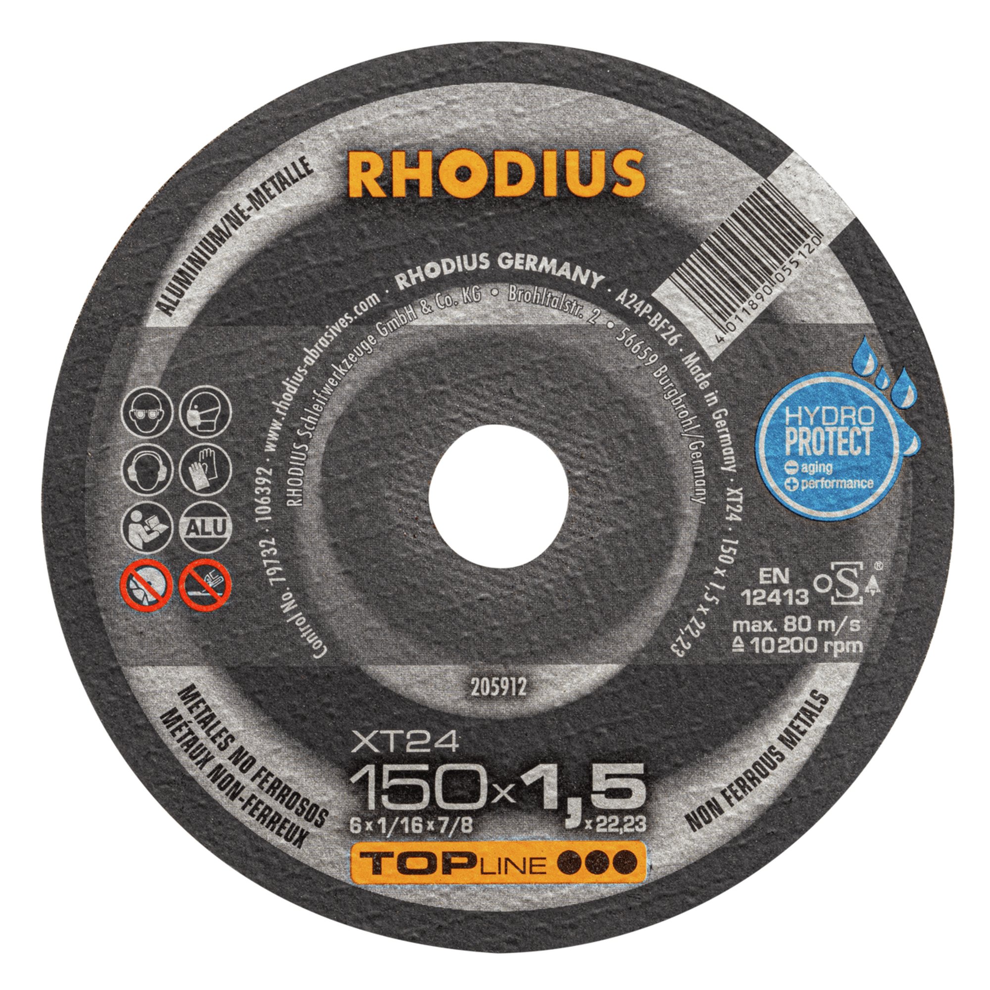 Disque à tronçonner extra fin RHODIUS XT24 Ø 150 mm