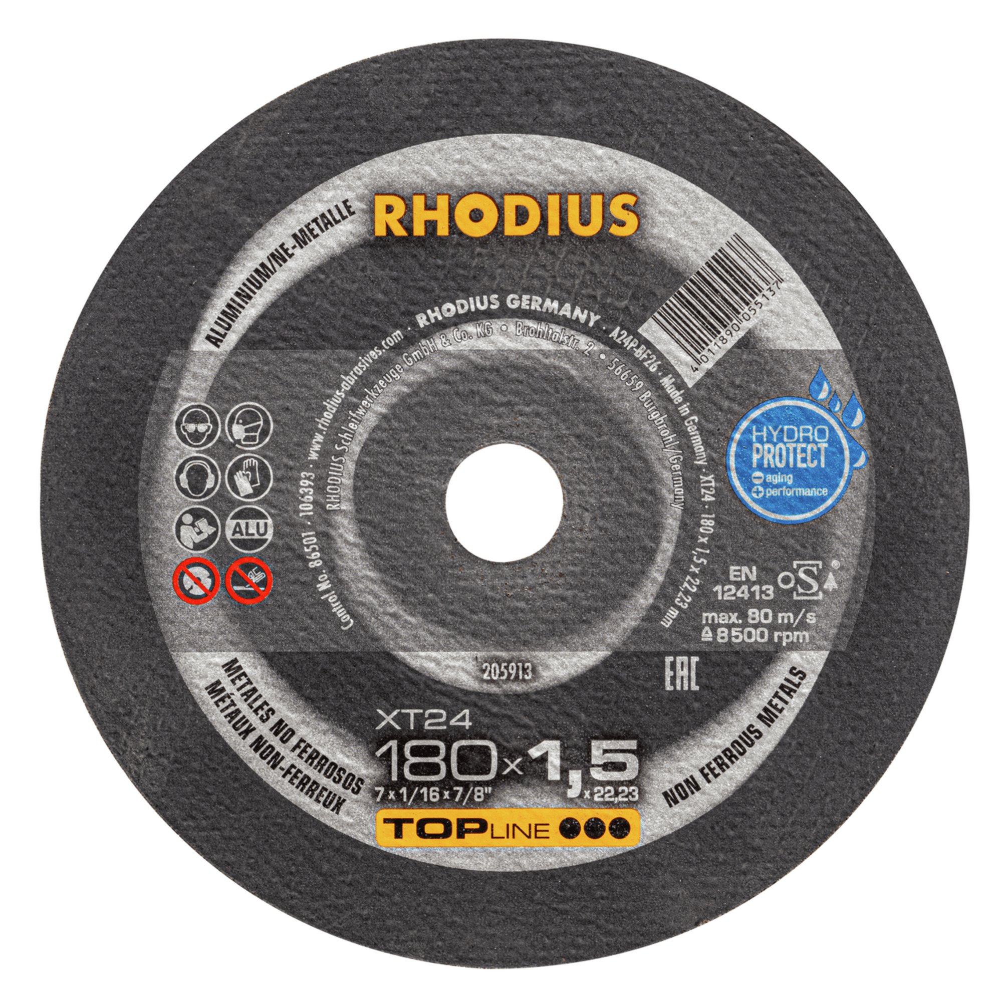 Disque à tronçonner extra fin Rhodius XT24 Ø 180 mm