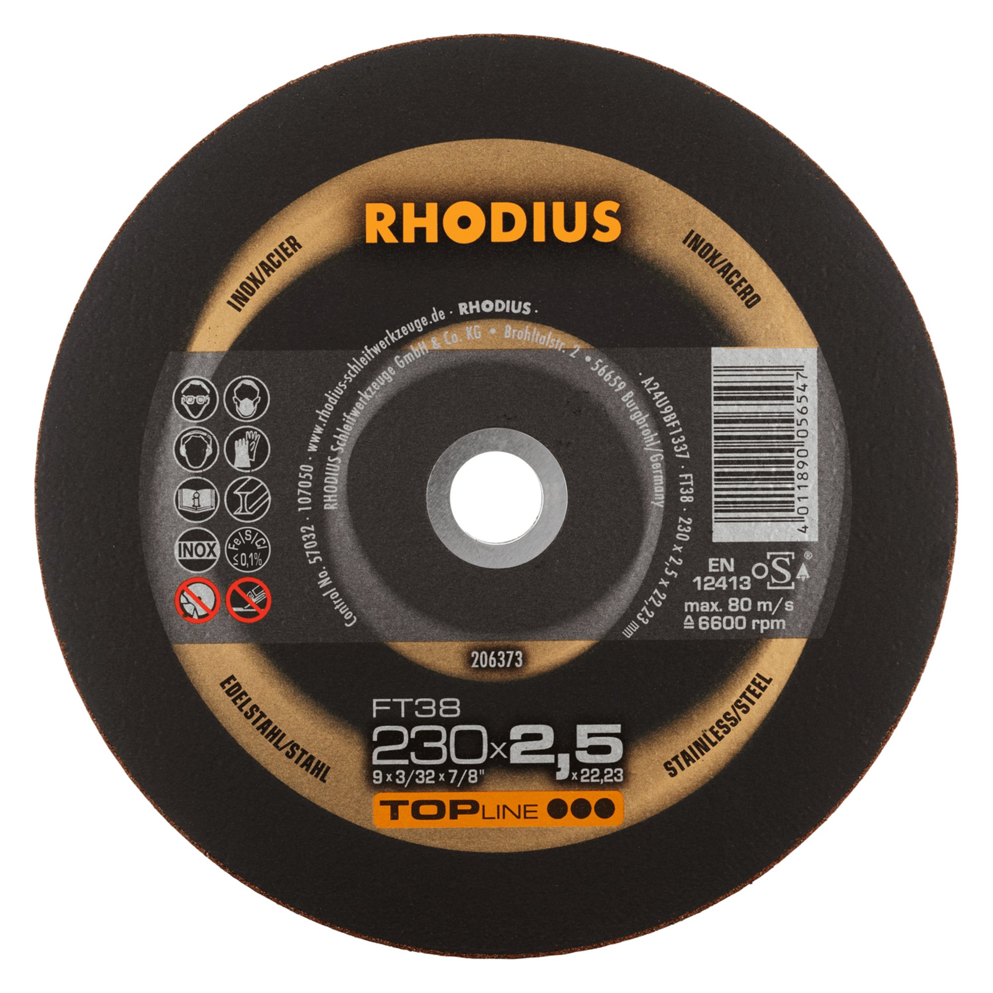 RHODIUS disque de découpe à main FT38 Ø 230 mm