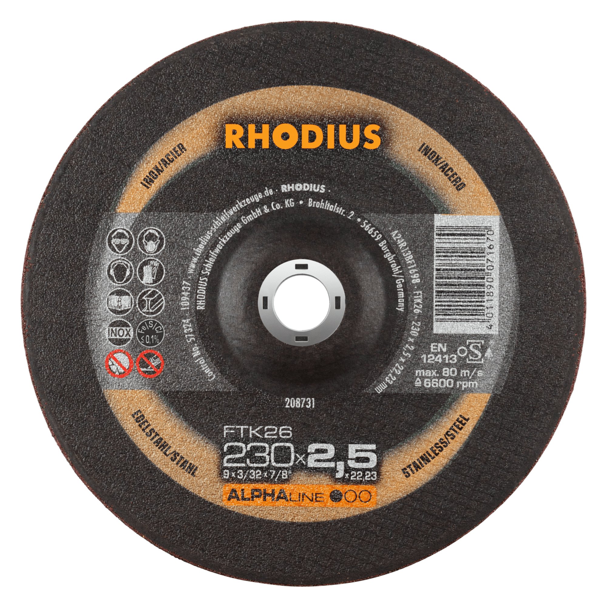 Disque à tronçonner à main RHODIUS FTK26 Ø 230 mm