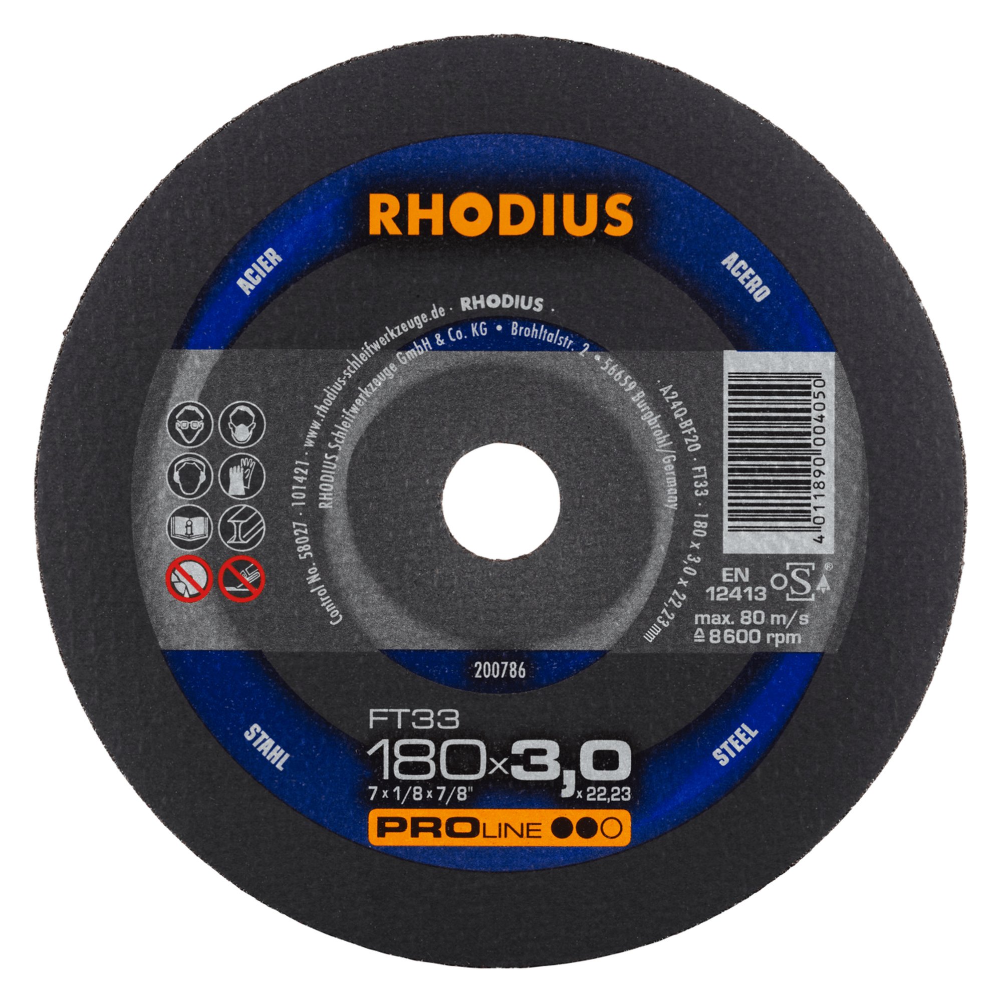 RHODIUS disque de découpe FT33 Ø 180 mm