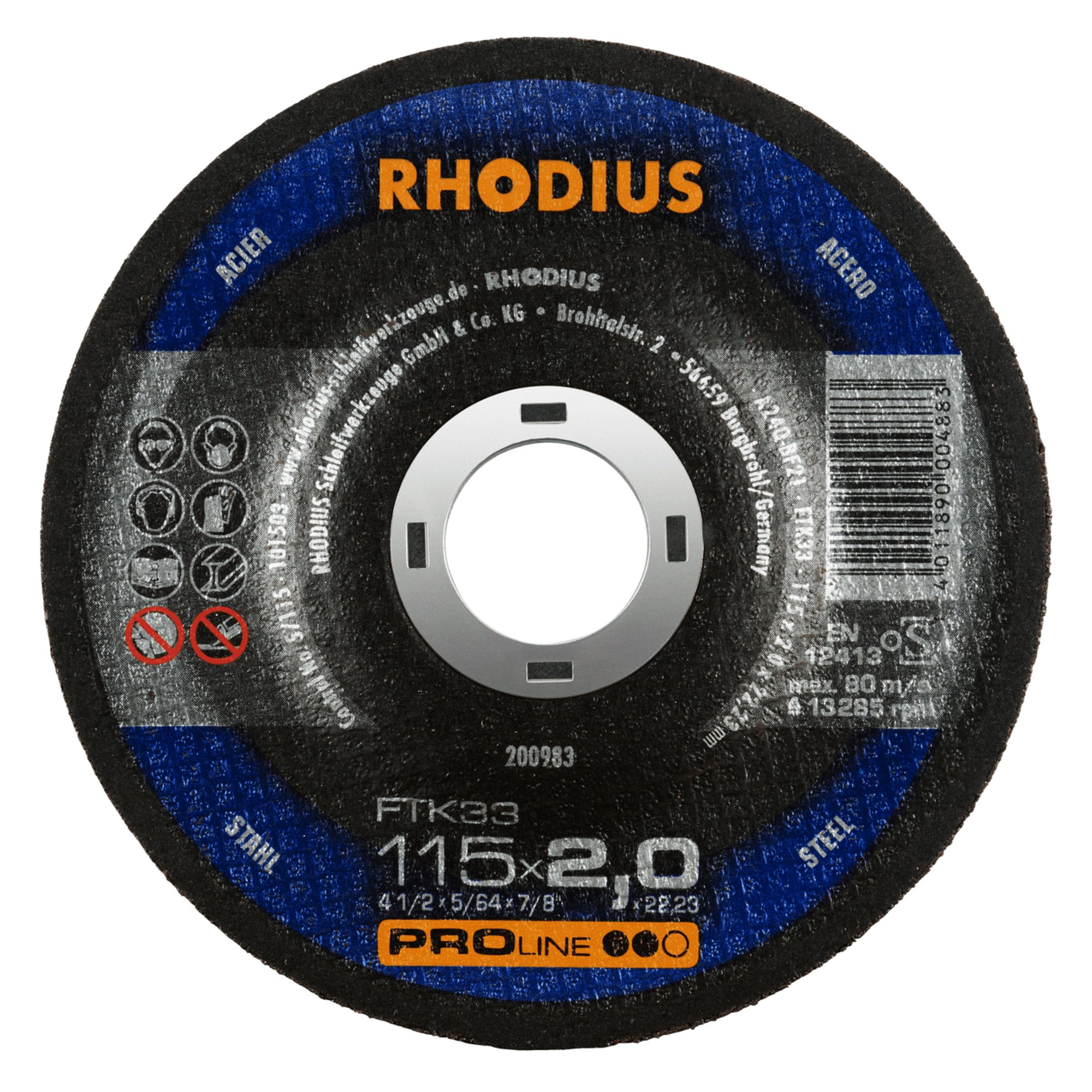 RHODIUS disque de séparation à main FTK33 Ø 115 mm