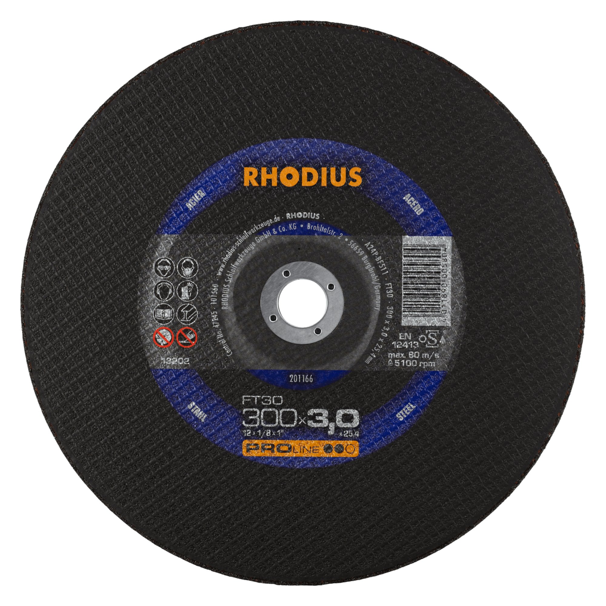 RHODIUS Disque de découpe à main FT30 Ø 300 mm