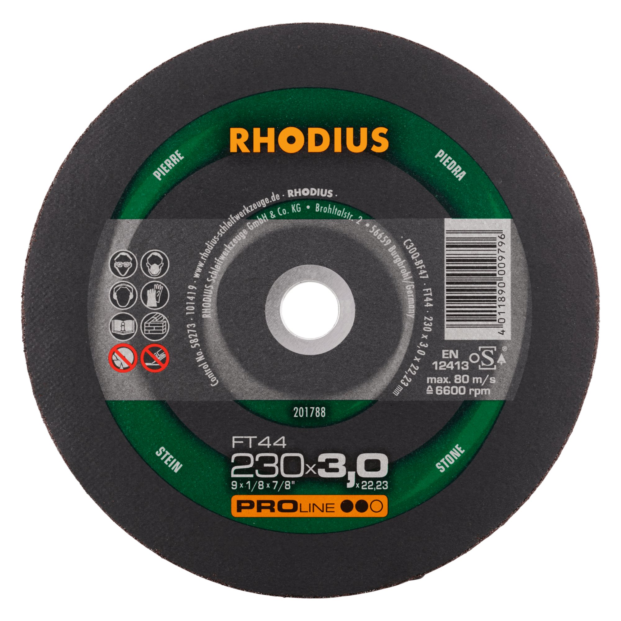 Disque à tronçonner à main RHODIUS FT44 Ø 230 mm
