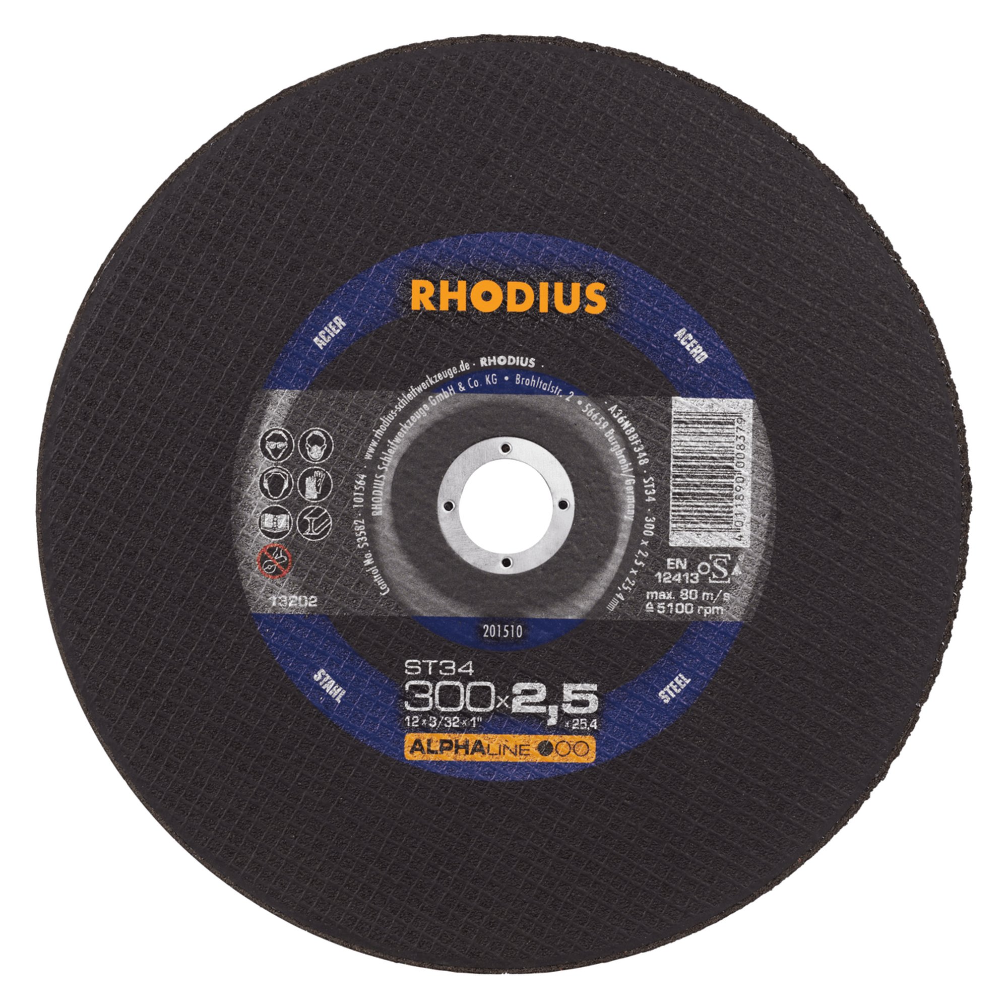 RHODIUS disque de séparation stationnaire ST34 Ø 300 mm