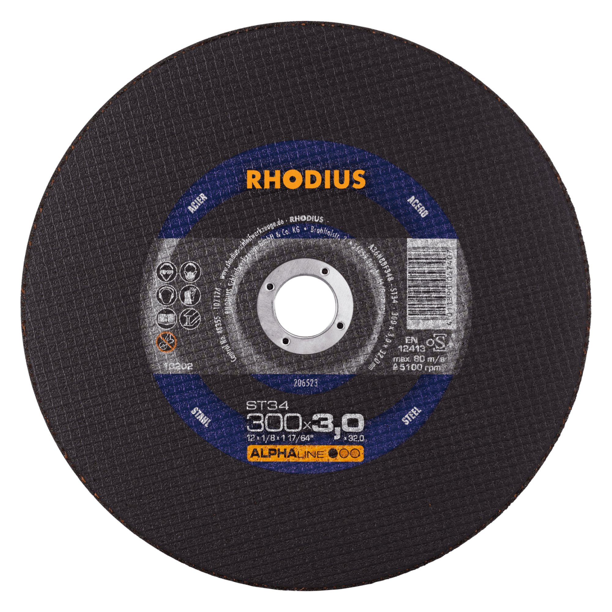RHODIUS disque de séparation stationnaire ST34 Ø 300 mm