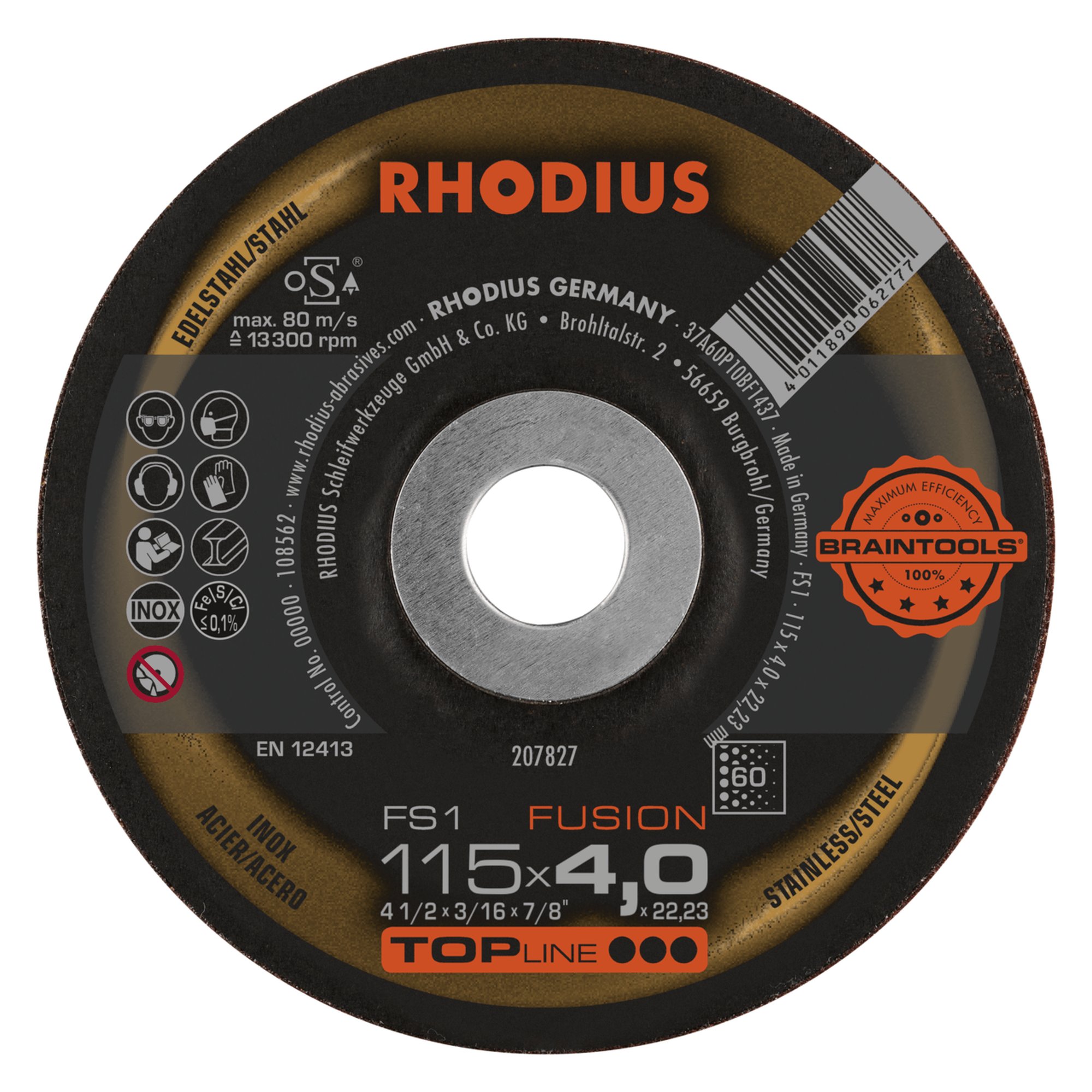 RHODIUS disque à meuler FS1 FUSION Ø 115 mm grain 60