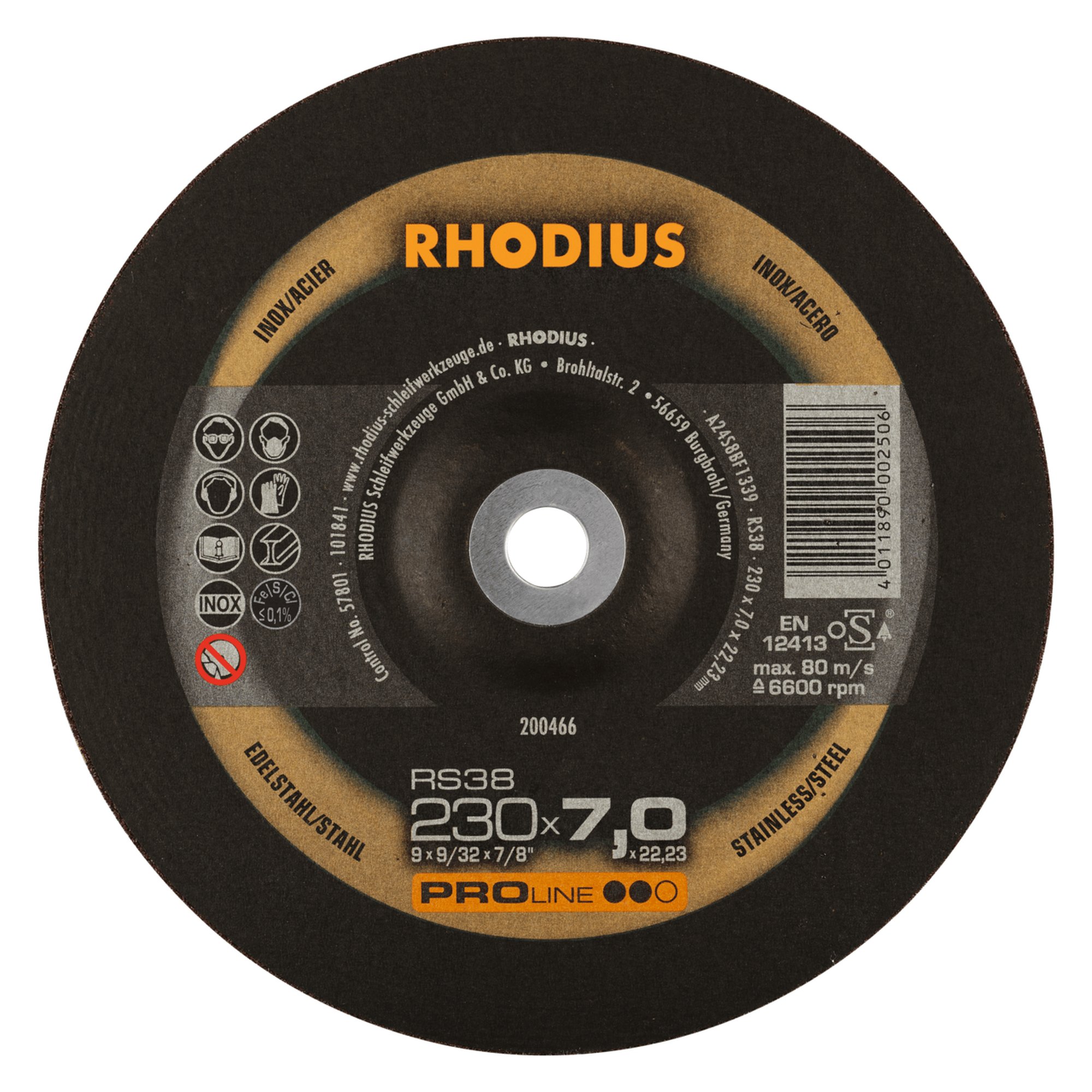 Disque de meulage RHODIUS RS38 Ø 230 mm