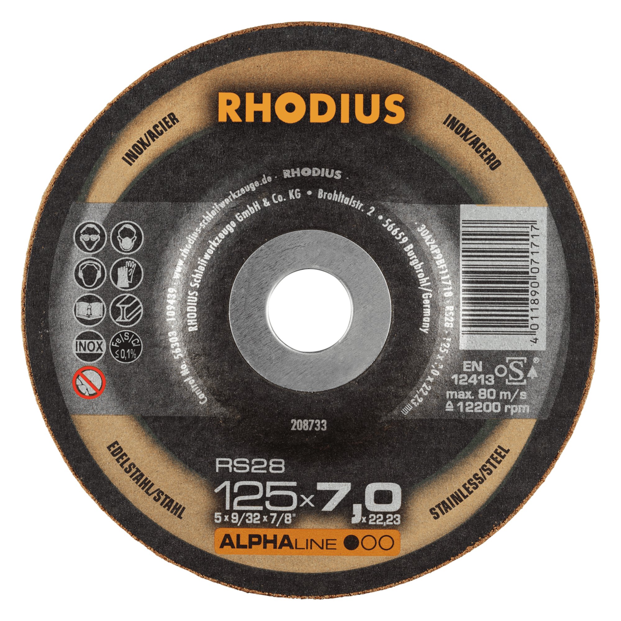 RHODIUS meule à ébarber RS28 Ø 125 mm