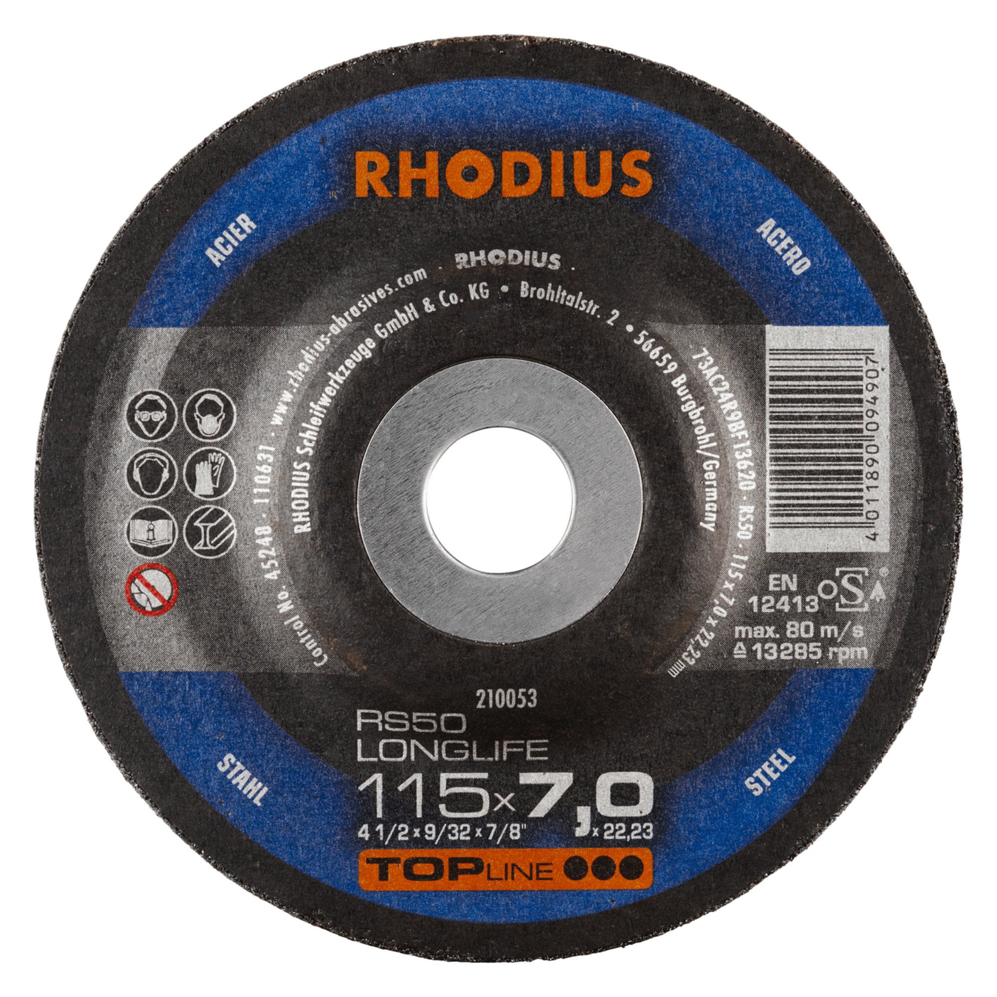 Disque à ébavurer RHODIUS RS50 LONGLIFE Ø 115 mm