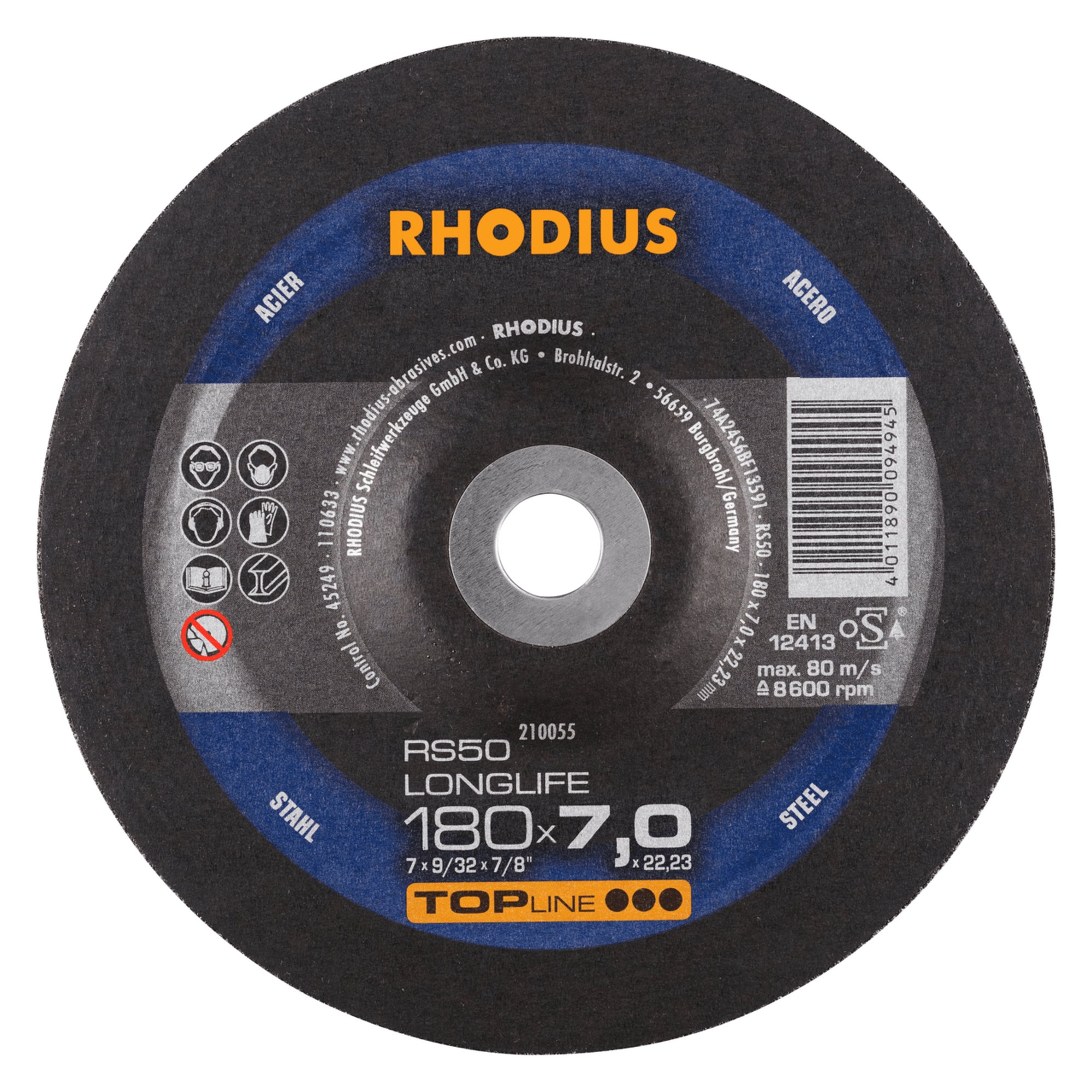 RHODIUS disque de meulage RS50 LONGLIFE Ø 180 mm