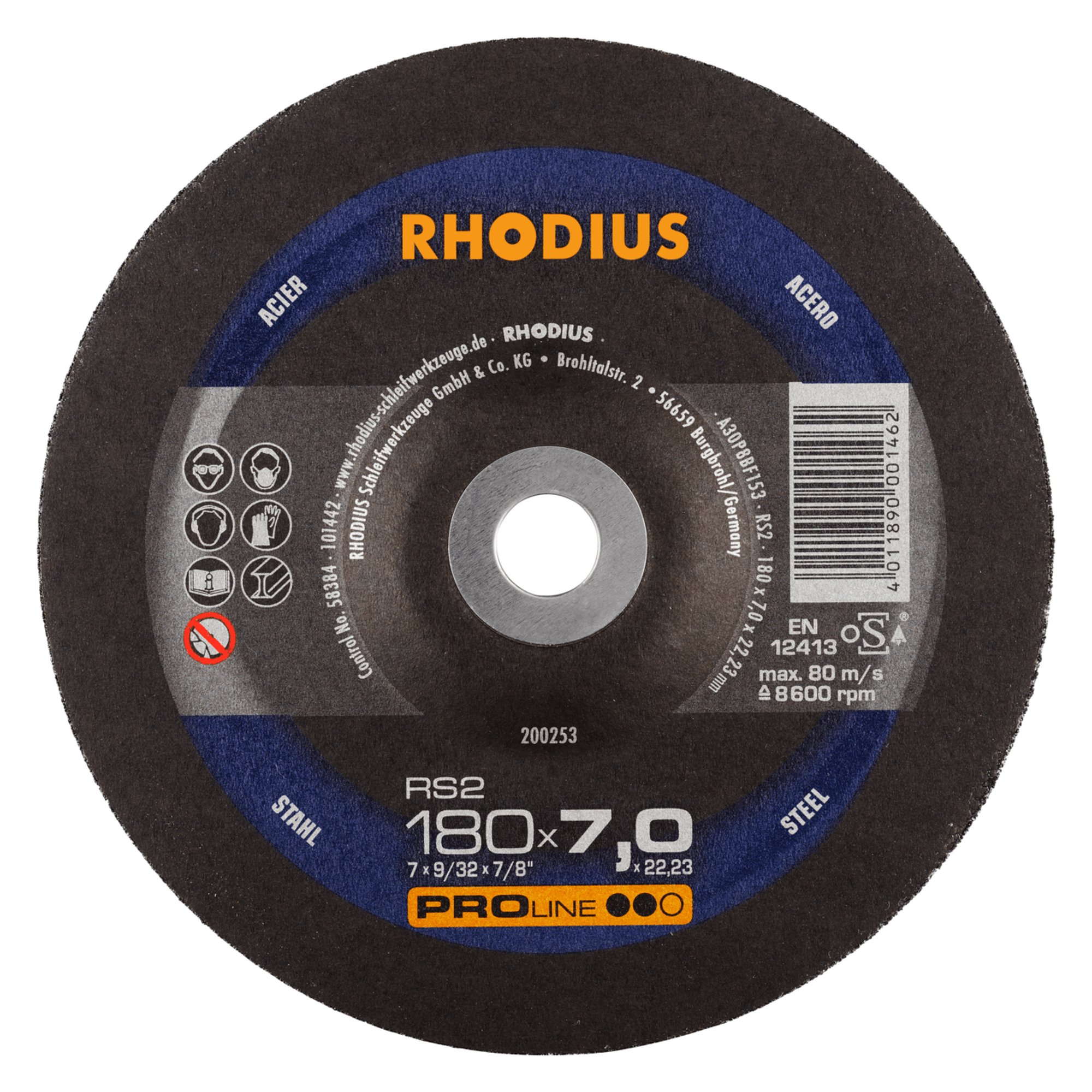 Disque à meuler RHODIUS RS2 Ø 180 mm