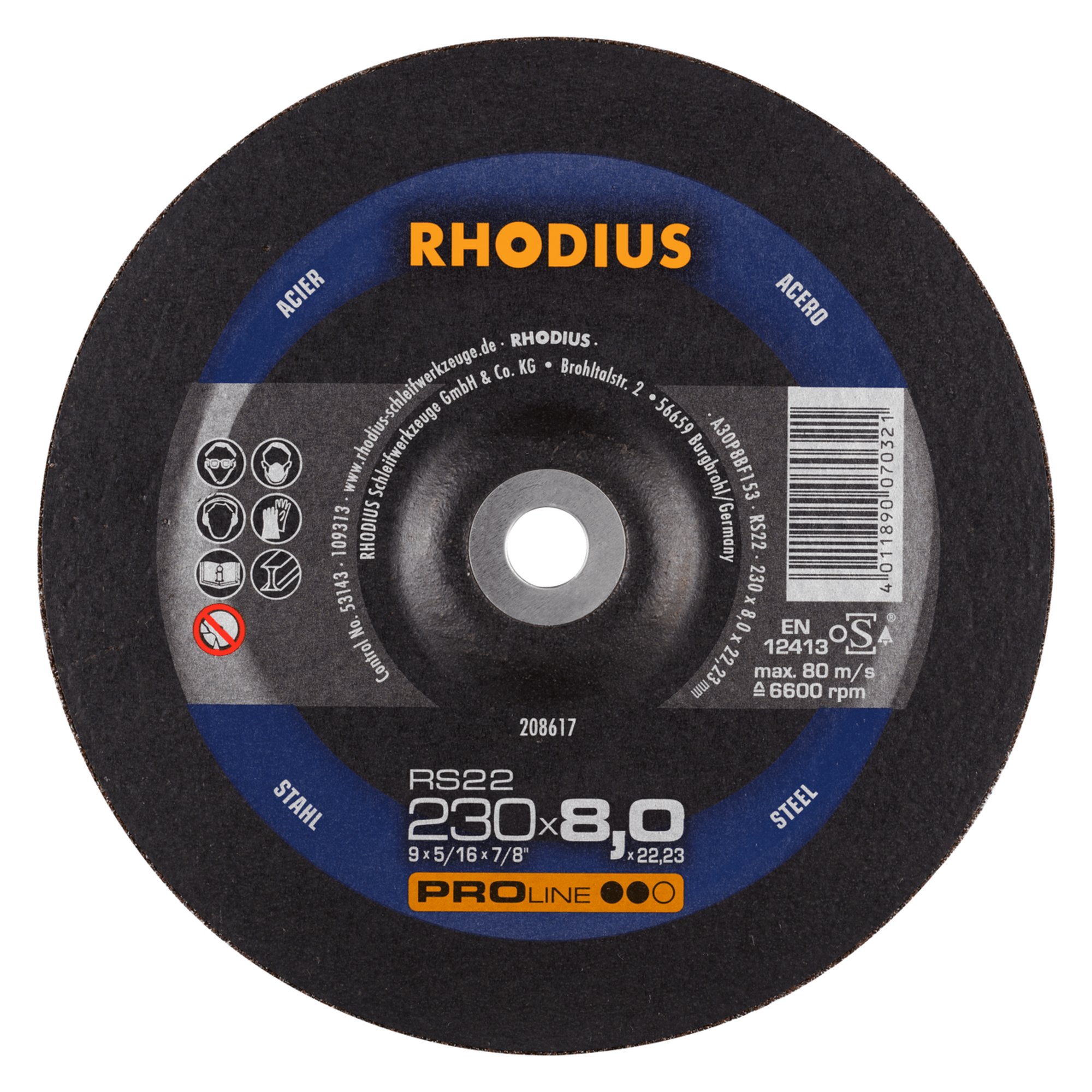 Disque à meuler RHODIUS RS22 Ø 230 mm