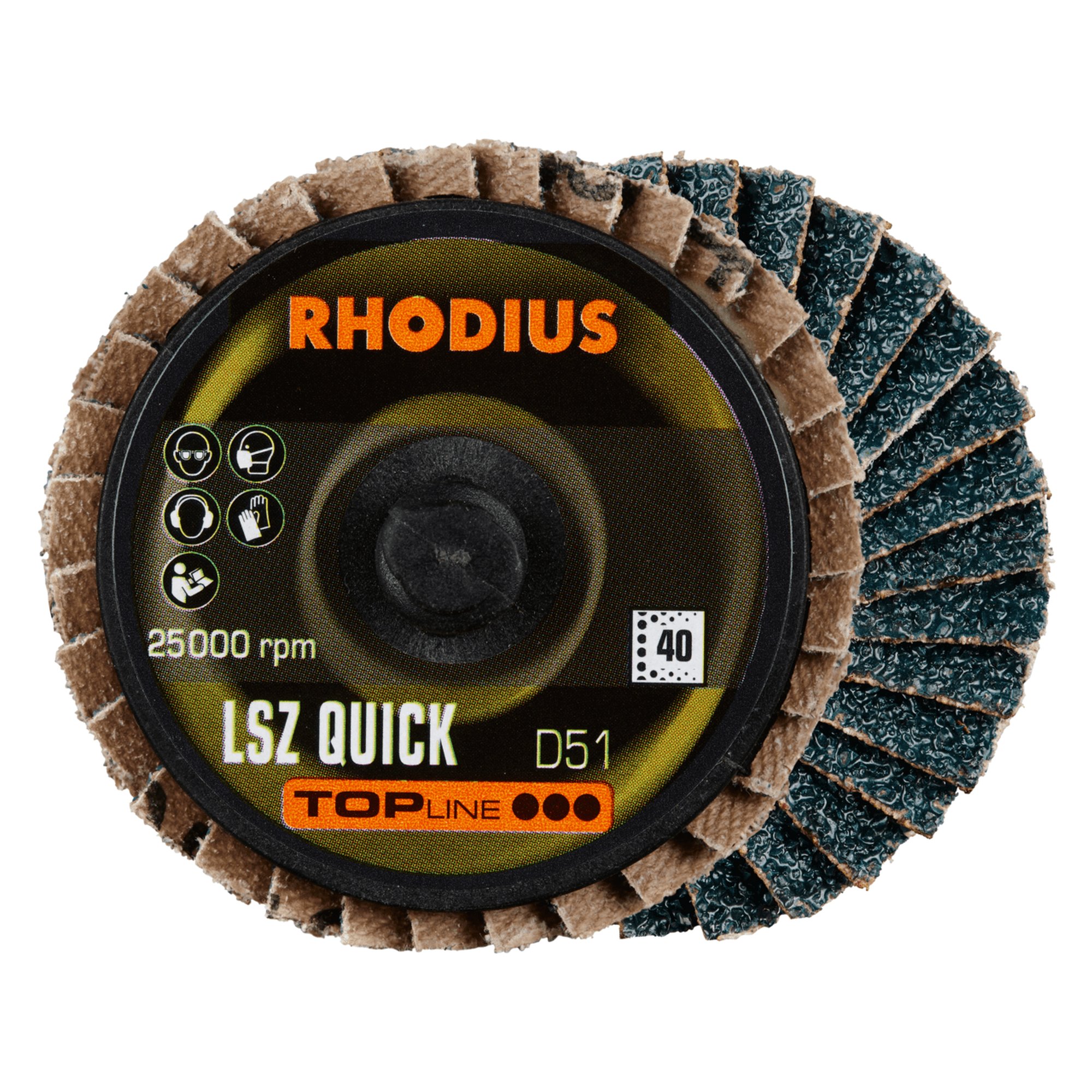 RHODIUS disque à lamelles en zircon disque à lamelles QUICK Ø 51 mm grain 40