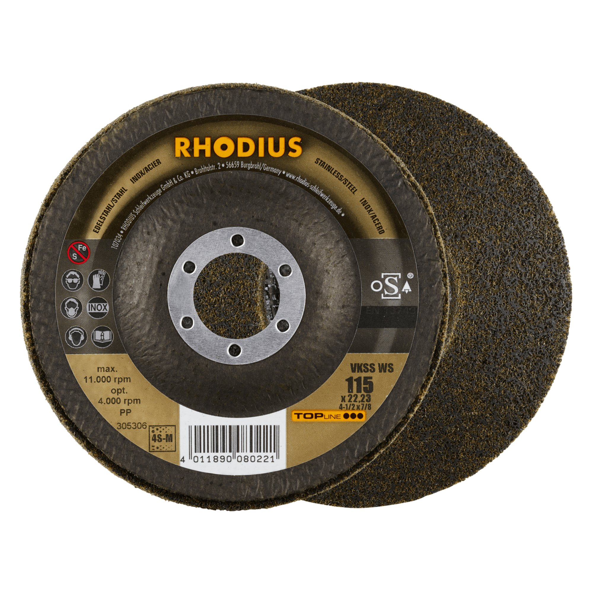 RHODIUS disque à lamelles VKSS WS Ø 115 mm grain 4S-medium