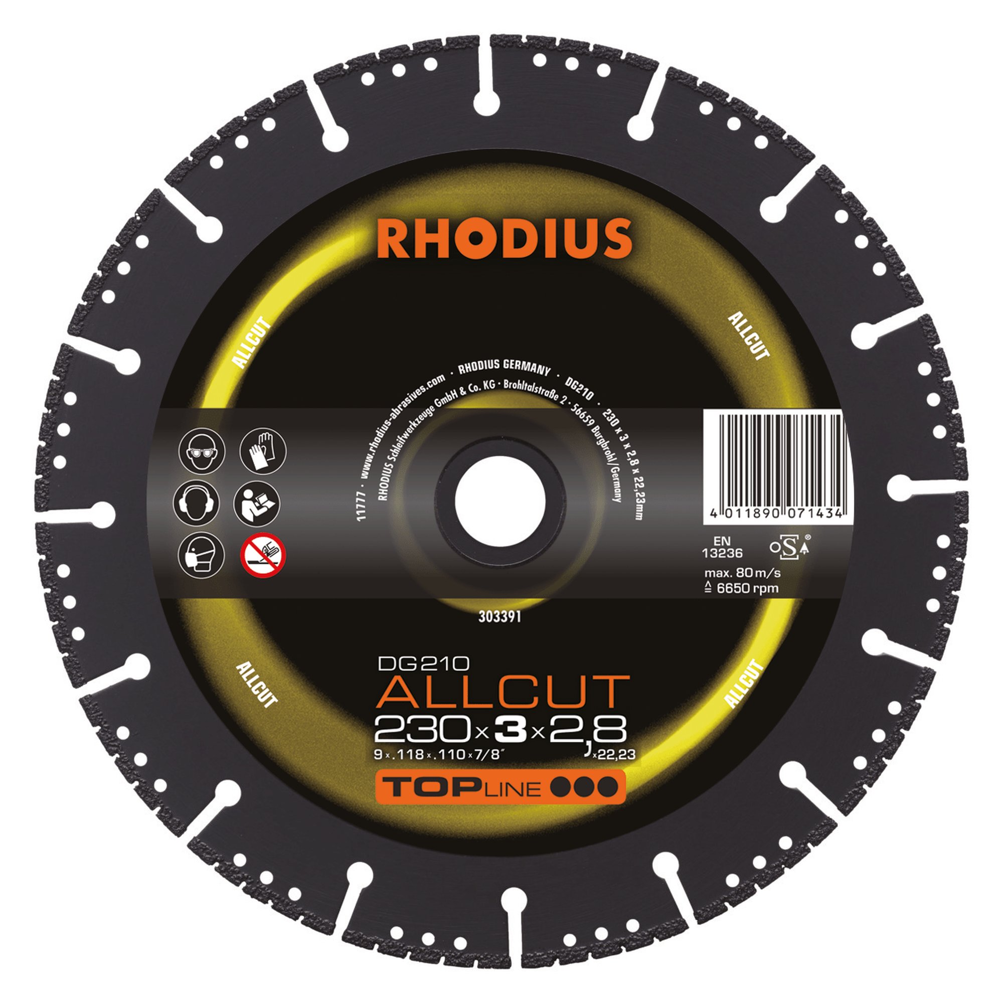 disque de découpe diamant RHODIUS DG210 ALLCUT Ø 230 mm