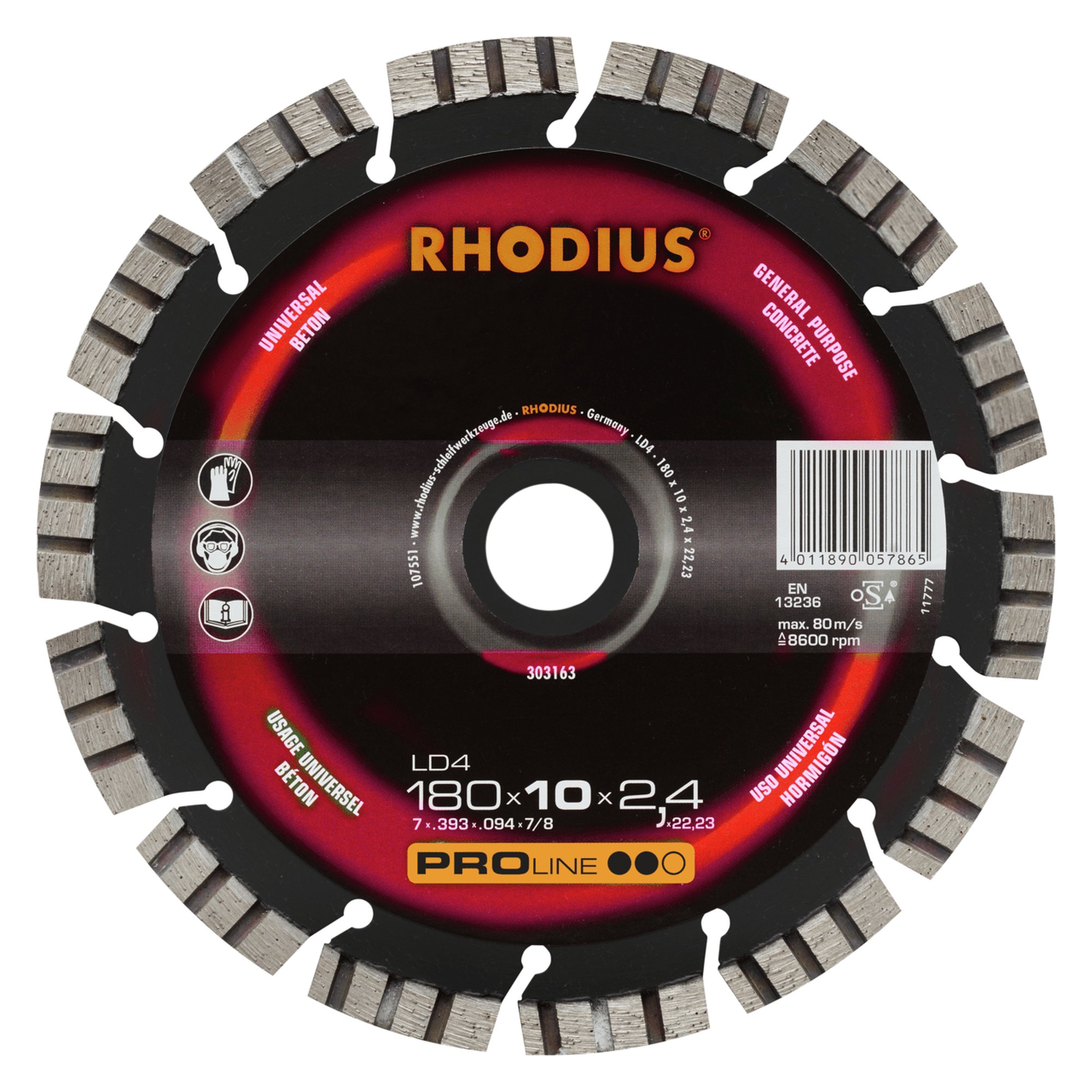 RHODIUS disque de découpe diamant LD4 Ø 180 mm