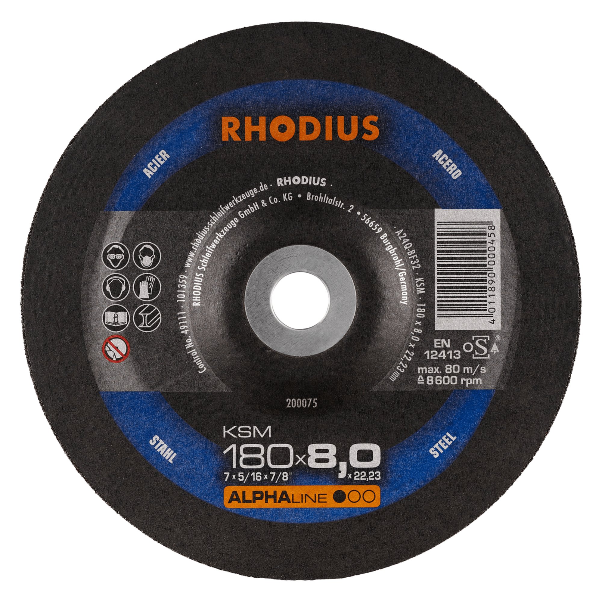 Disque à meuler RHODIUS KSM Ø 180 mm