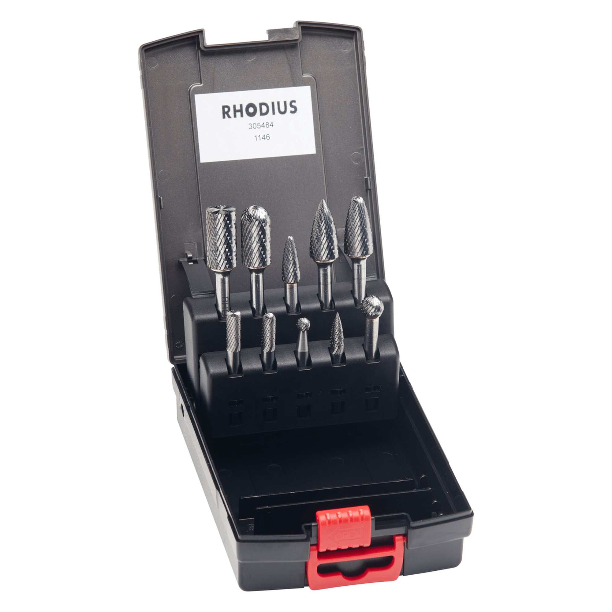 Set de fraises en carbure de tungstène RHODIUS HF SET 10 TOP
