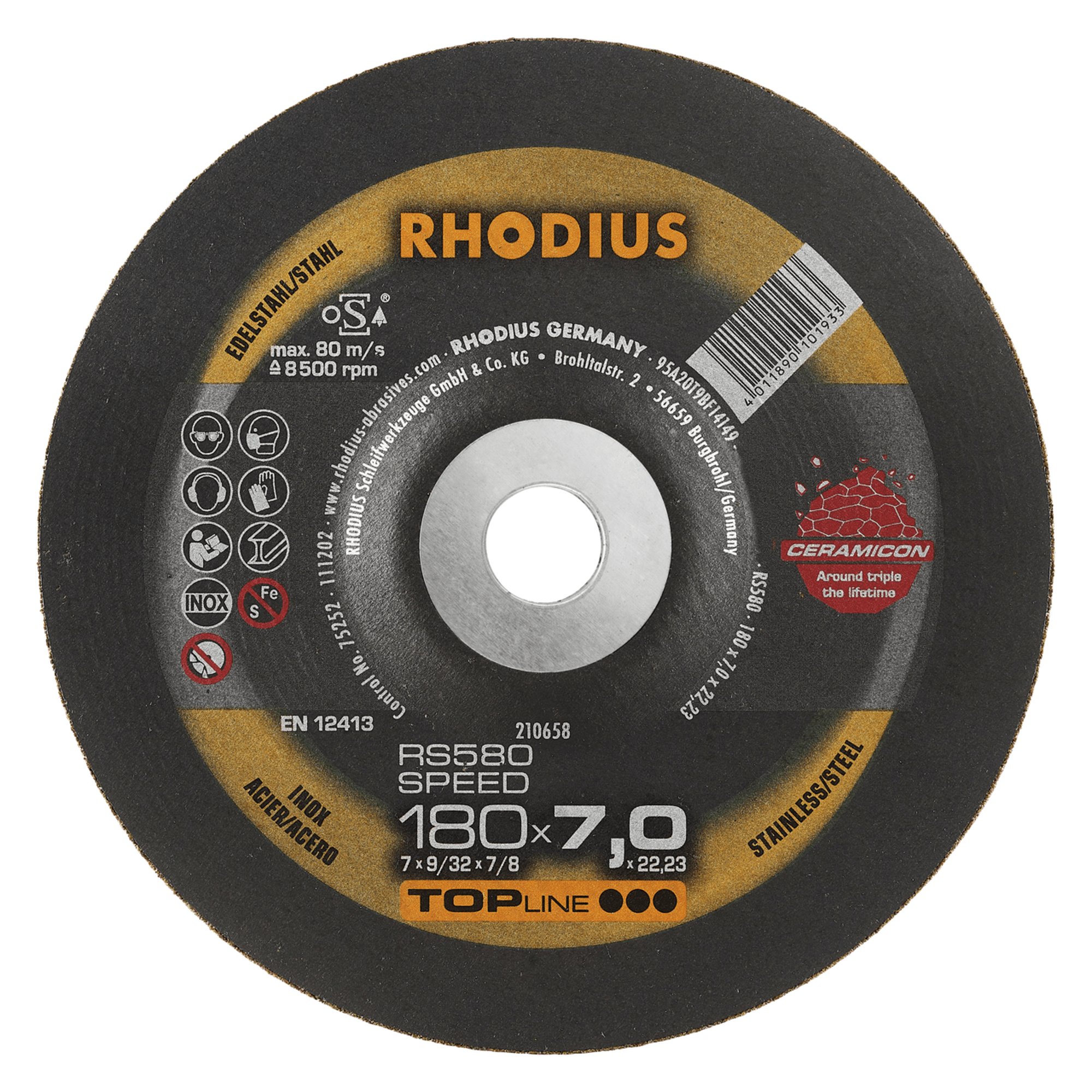 RHODIUS disque de meulage RS580 EXTENDED Ø 180 mm