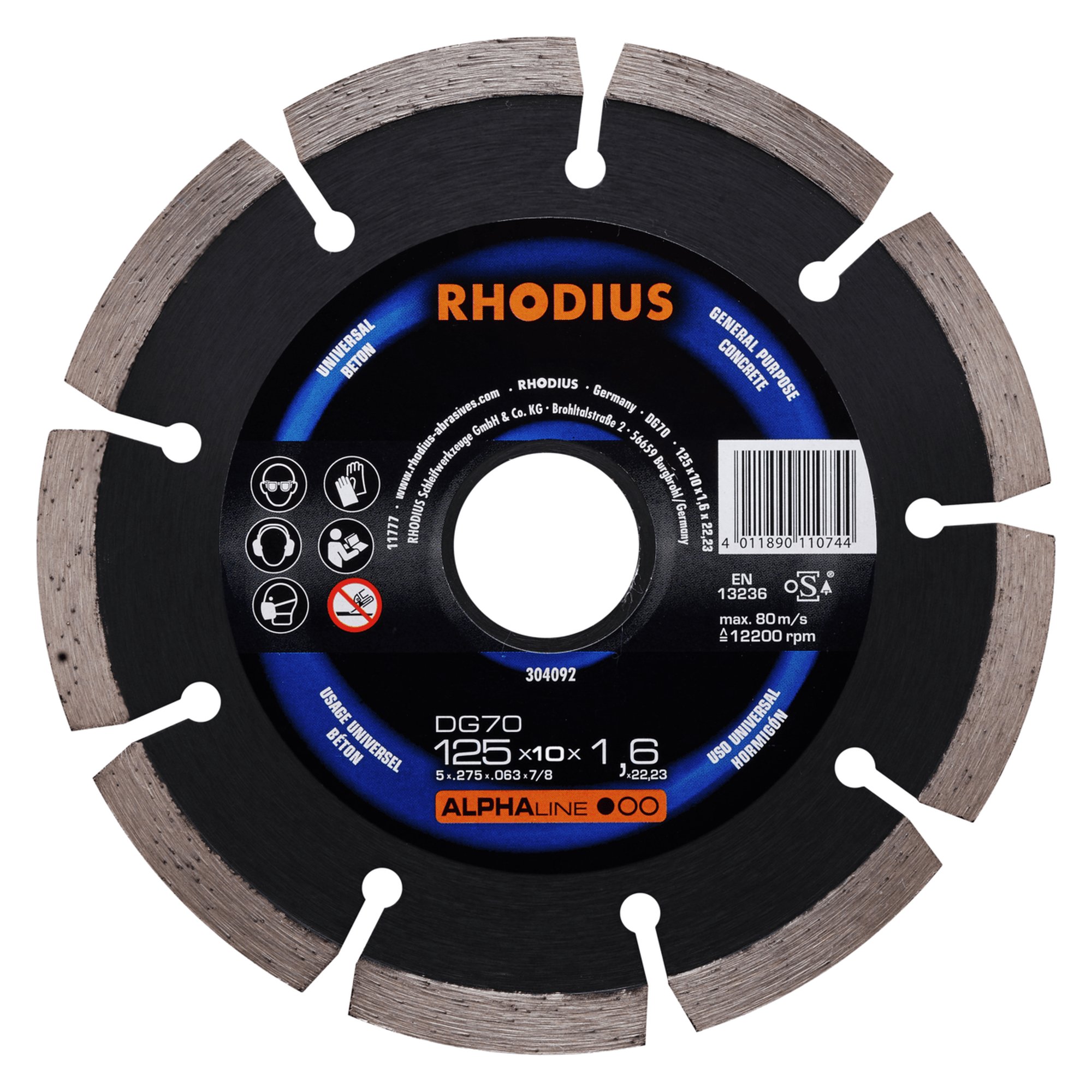 RHODIUS disque de séparation diamant DG70 Ø 125 mm