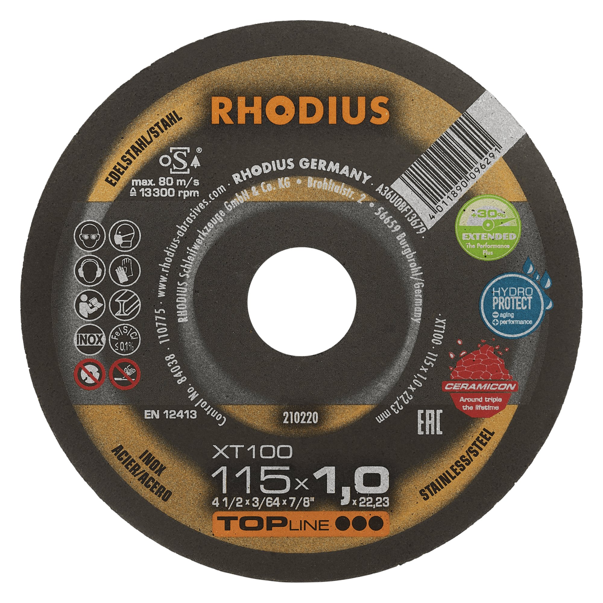 Disque à tronçonner RHODIUS XT100 EXTENDED Ø 115 mm