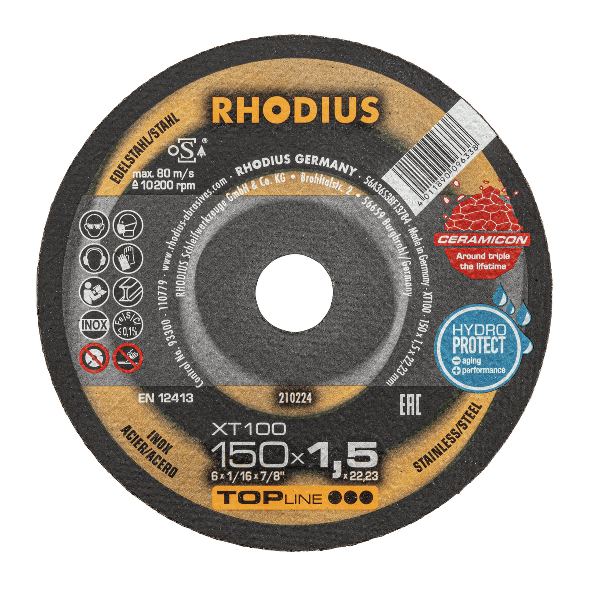 Disque de séparation extra-fin RHODIUS XT100 EXTENDED Ø 150 mm