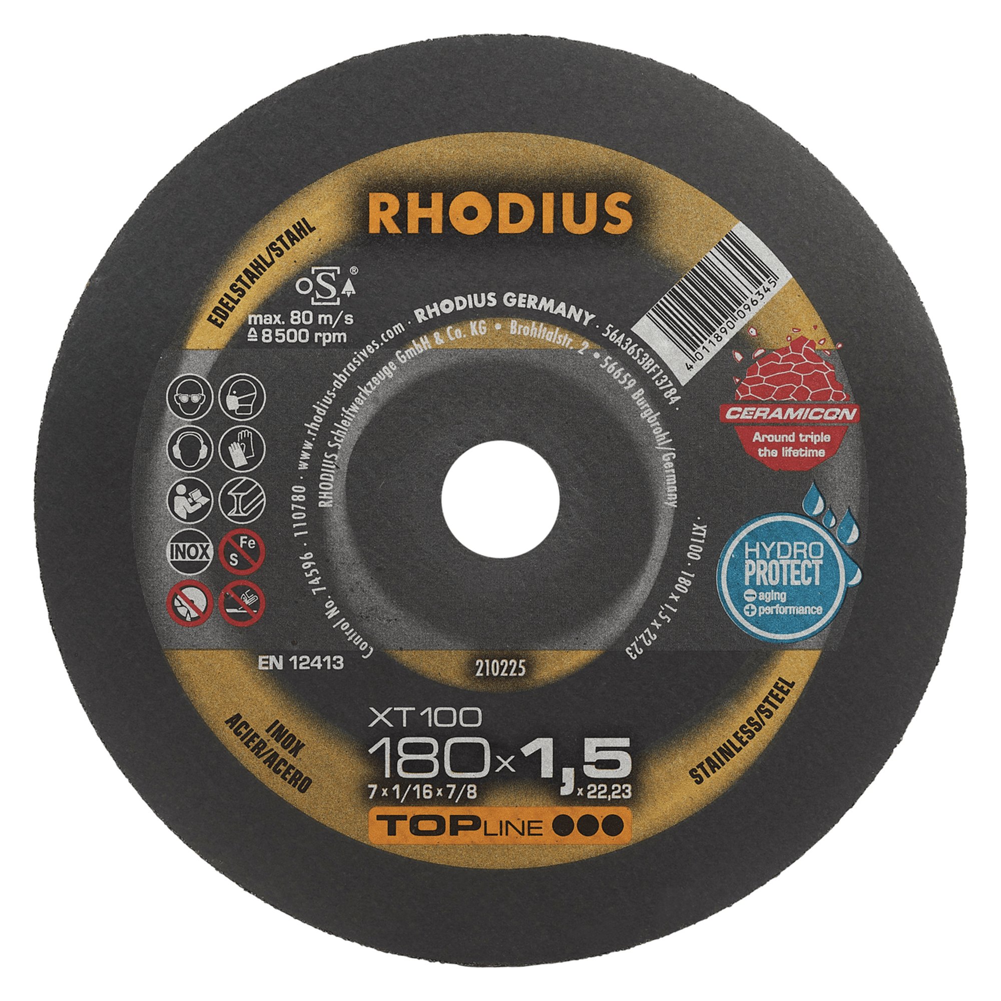 Disque de séparation extra-fin RHODIUS XT100 EXTENDED Ø 180 mm