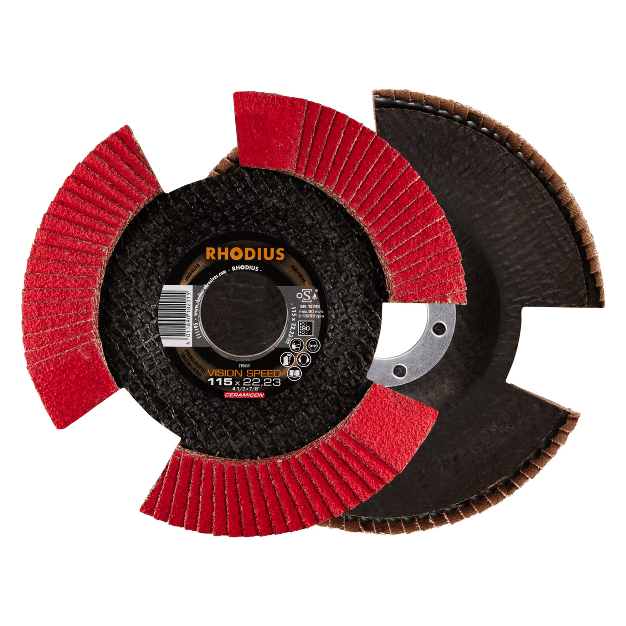 Disque à lamelles RHODIUS VISION SPEED Ø 115 mm grain 80