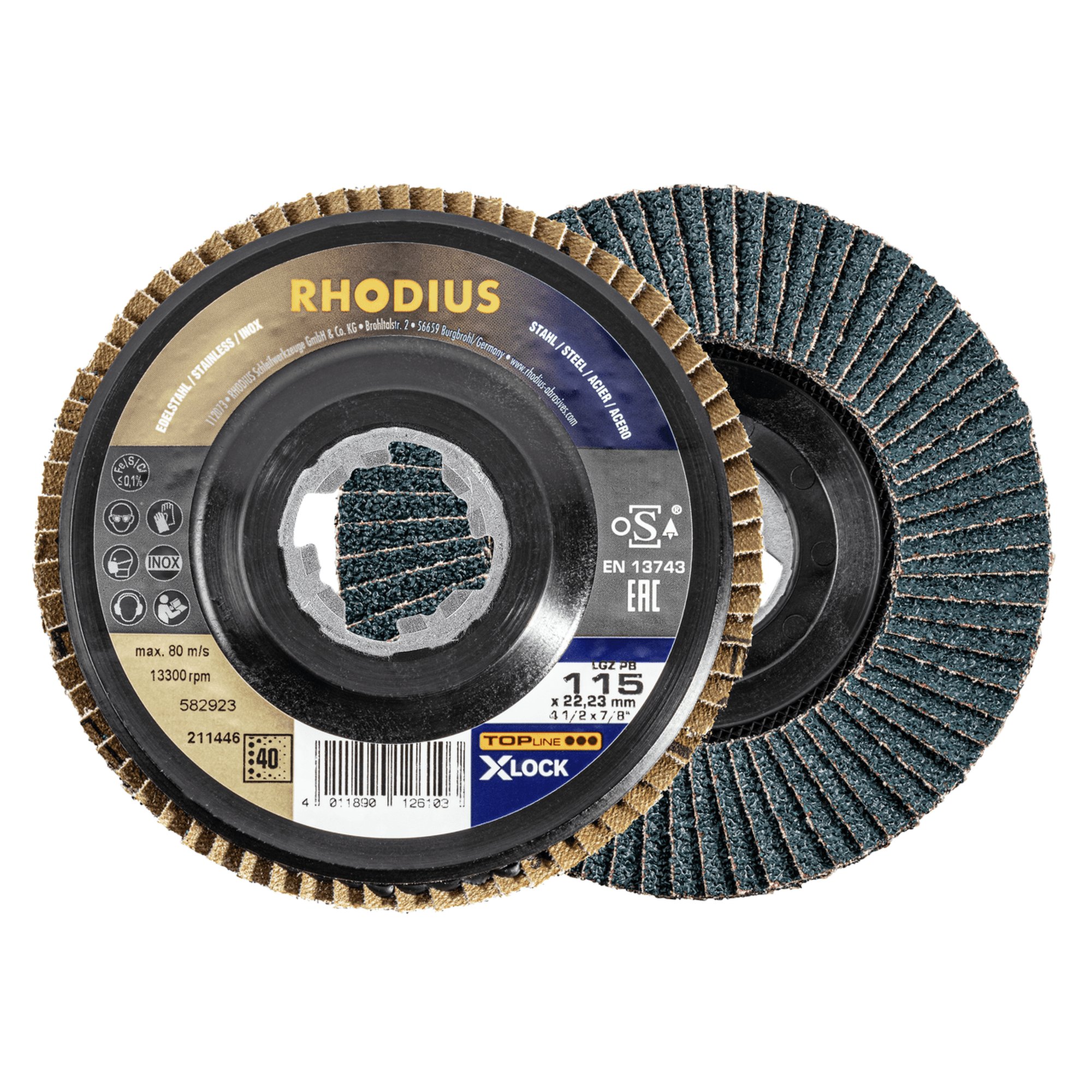 RHODIUS disque à lamelles disque à lamelles LGZ PB X-LOCK Ø 115 mm grain 40
