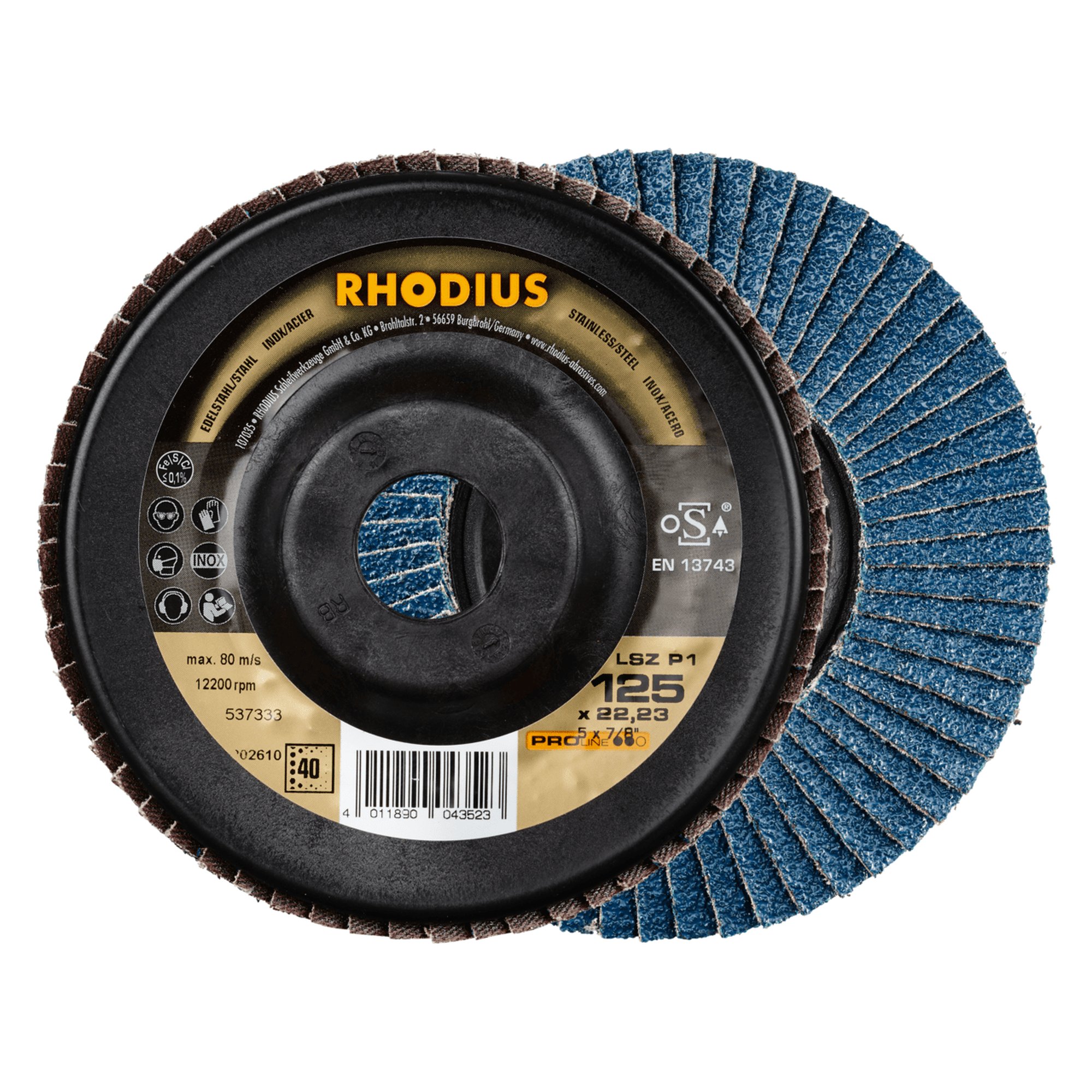 RHODIUS disque à lamelles disque à lamelles LSZ P1 Ø 125 mm grain 40