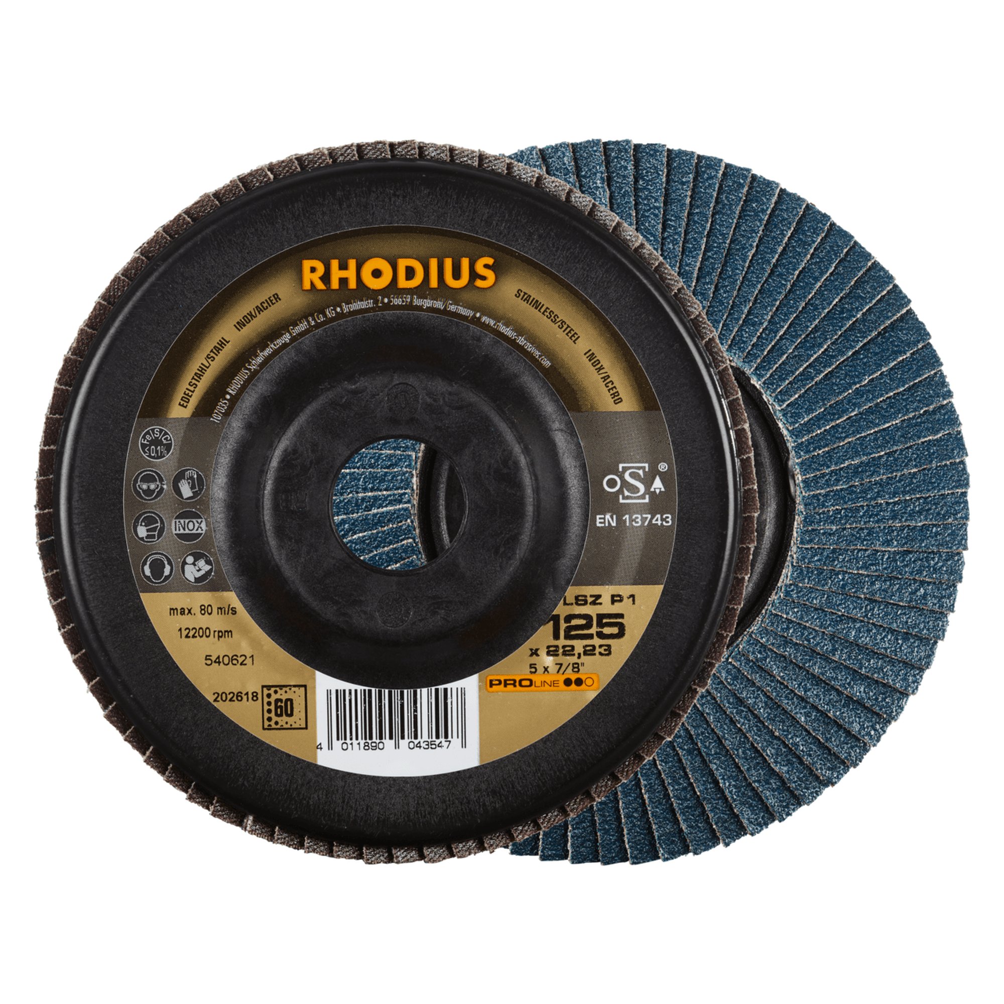 RHODIUS Disque à lamelles LSZ P1 Ø 125 mm grain 60