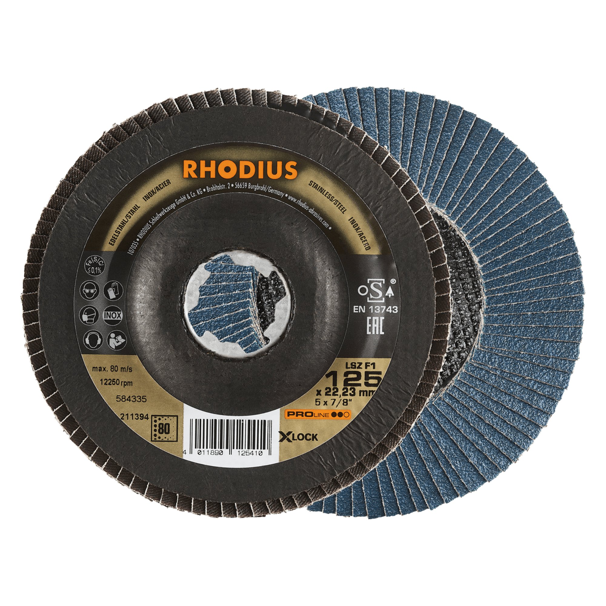 RHODIUS disque à lamelles disque à lamelles LSZ F1 X-LOCK Ø 125 mm grain 80