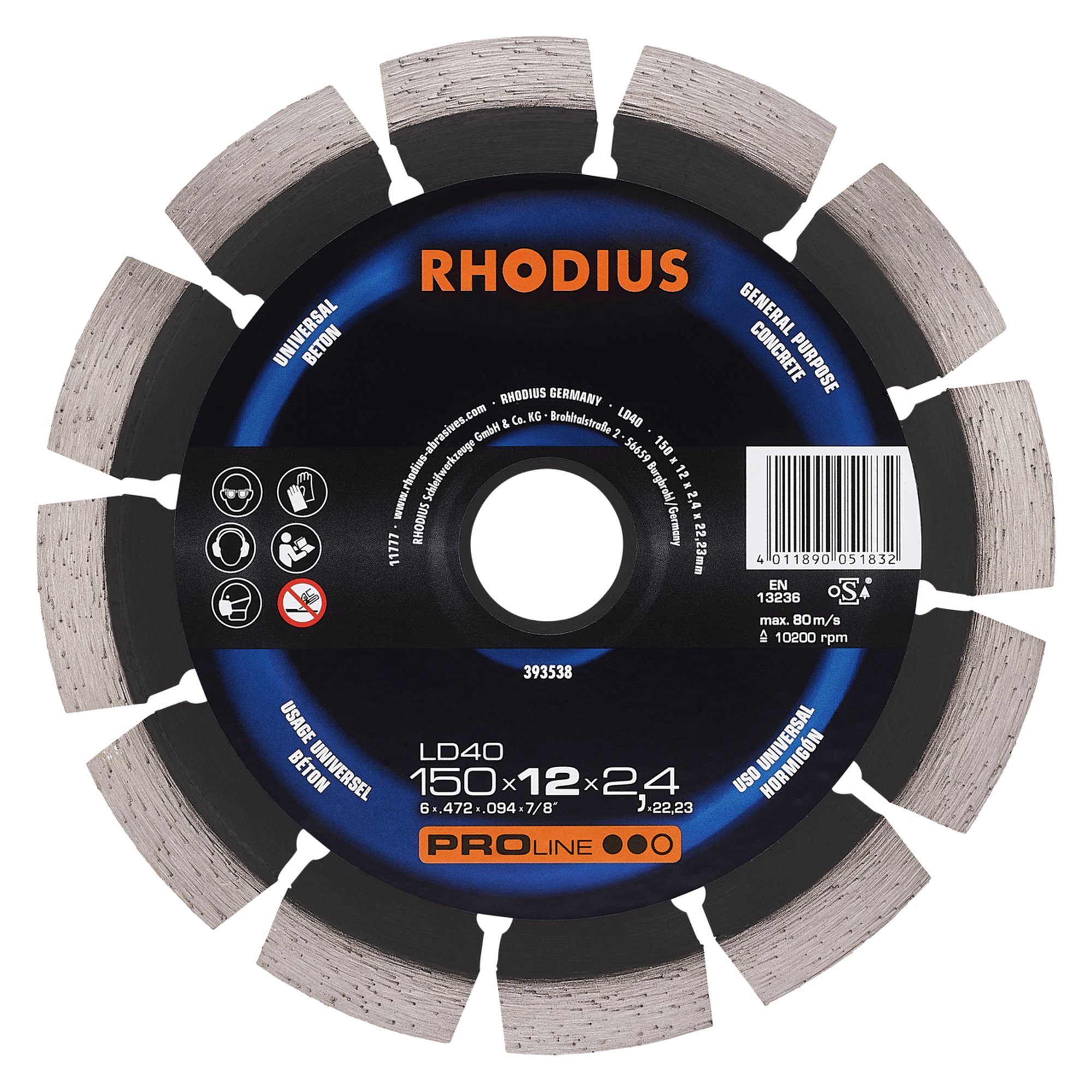 RHODIUS disque de découpe diamant LD40 Ø 150 mm
