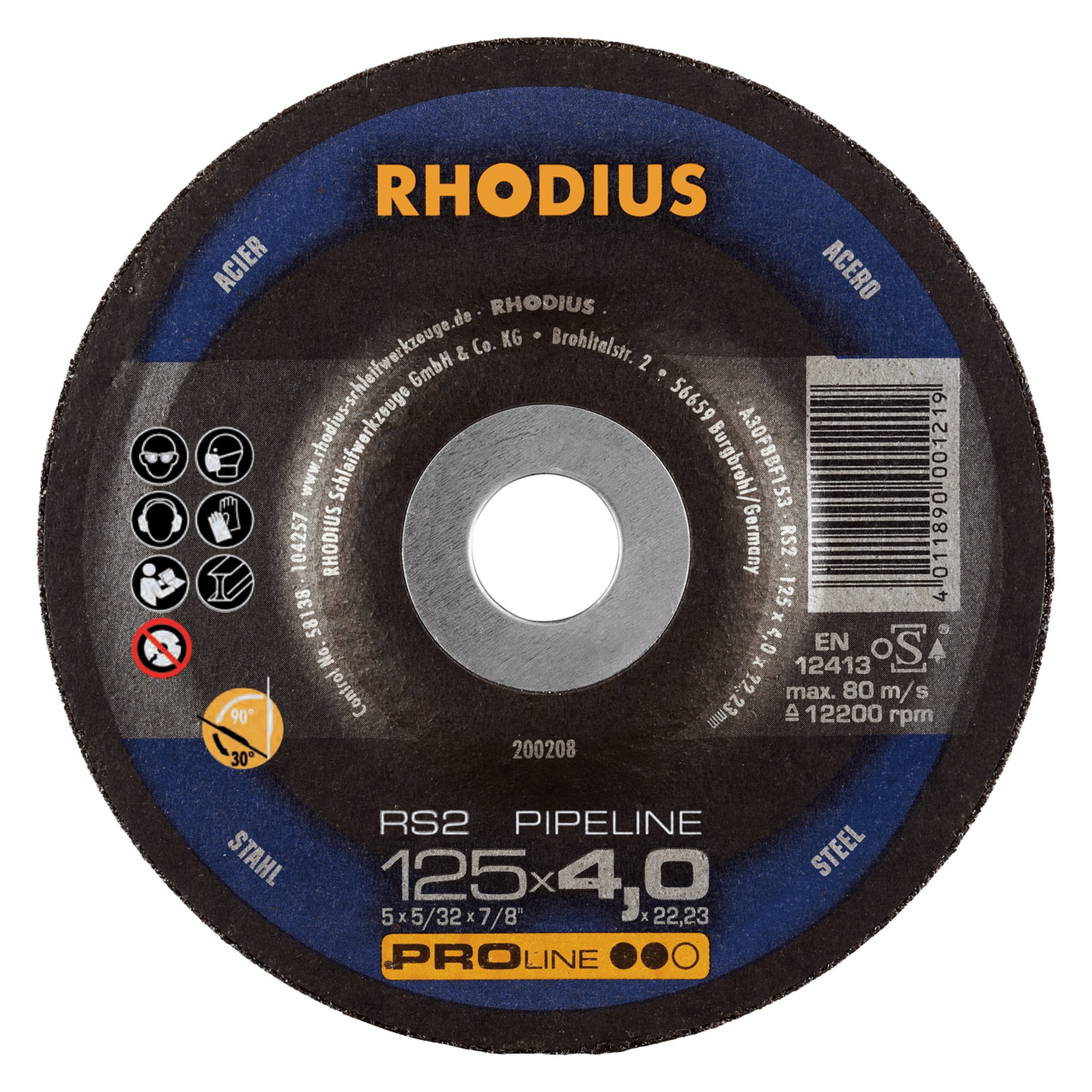 Disque à ébavurer RHODIUS RS2 PIPELINE Ø 12.7 mm