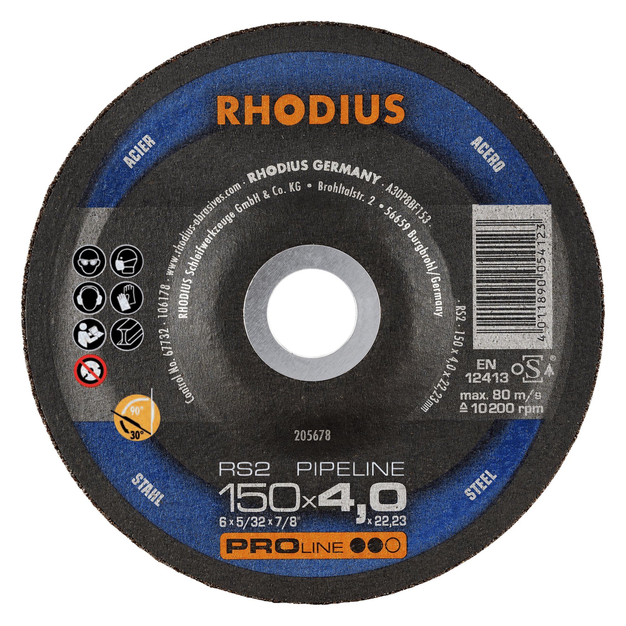 Disque à ébavurer RHODIUS RS2 PIPELINE Ø 12.7 mm